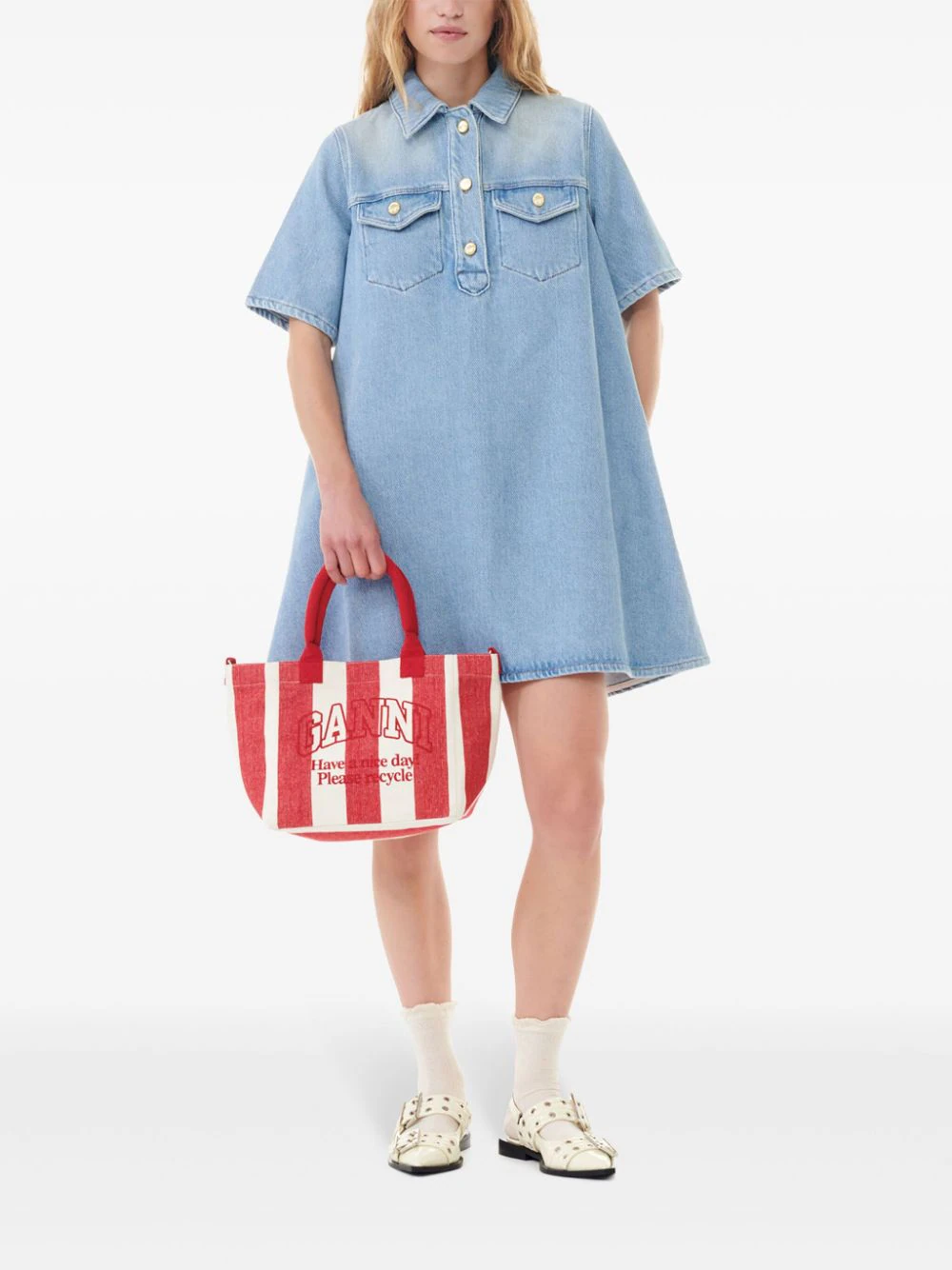 GANNI Dresses Blue J1503091 (GANNI / ワンピース・ドレス・オールインワン ) | GANNI (ガニー)(1)