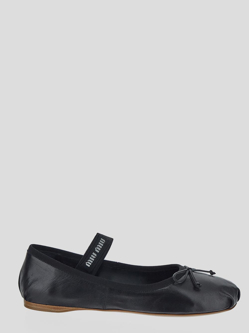 Miu Miu ブラック フラットシューズ37 MIU MIU ミュウミュウ fume レースアップ レザー Shoes シューズ