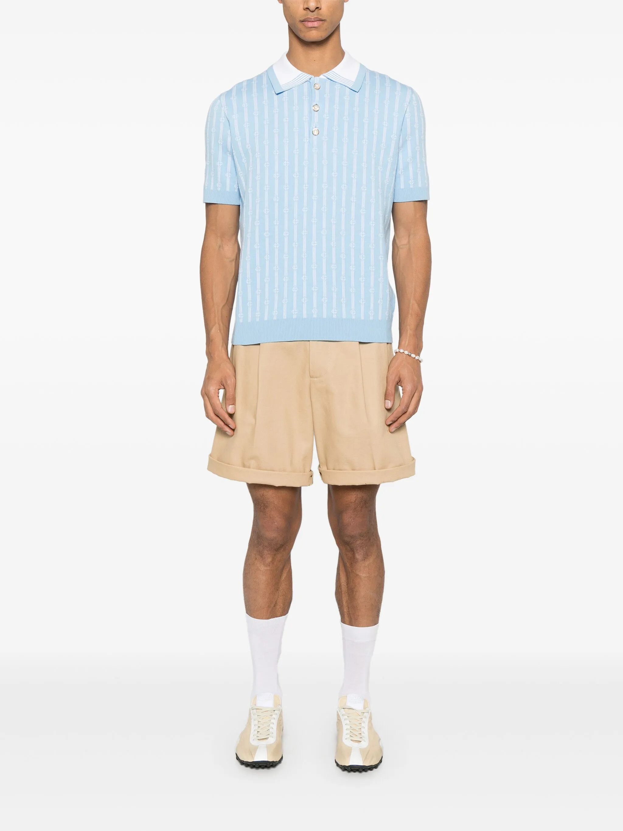 Casablanca T-shirts and Polos Clear Blue MS25KW89502 (Casablanca / ポロシャツ ) | Casablanca (カサブランカ)(1)