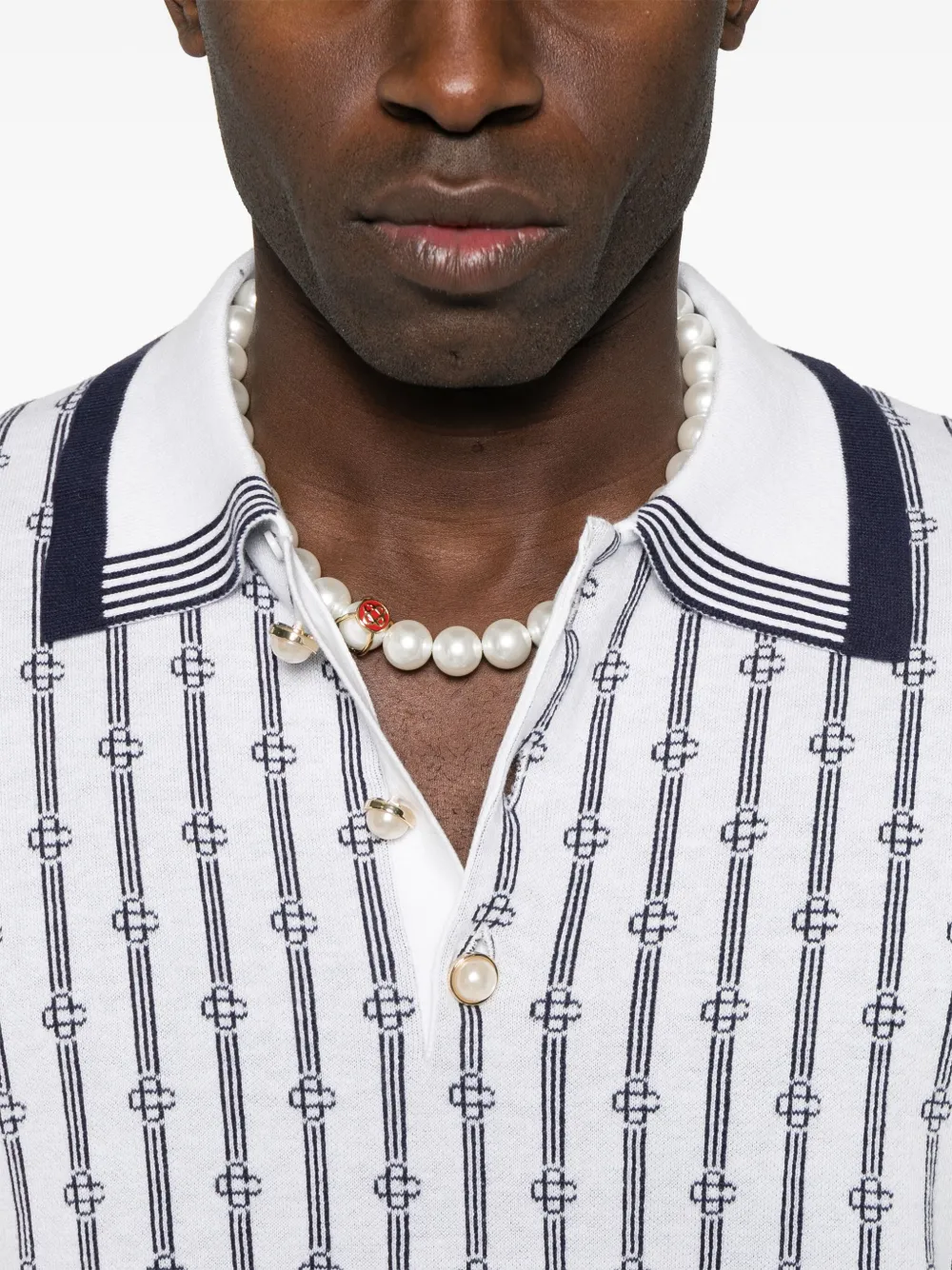 Casablanca T-shirts and Polos Blue MS25KW89501 (Casablanca / ポロシャツ ) | Casablanca (カサブランカ)(3)