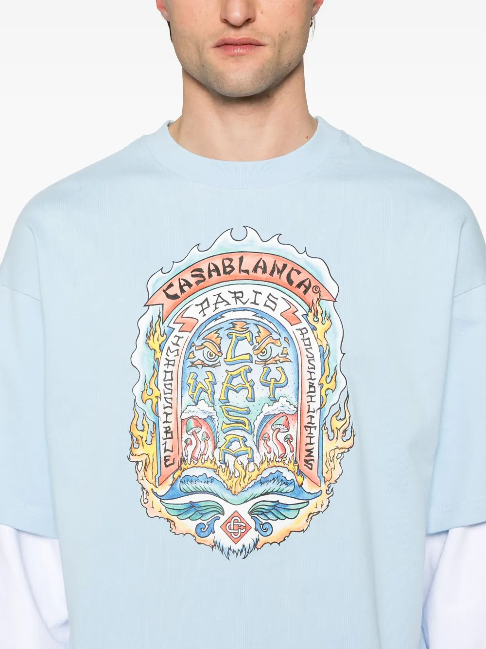 Casablanca T-shirts and Polos Clear Blue MS25JTP34801 (Casablanca / Tシャツ・カットソー ) | Casablanca (カサブランカ)(3)