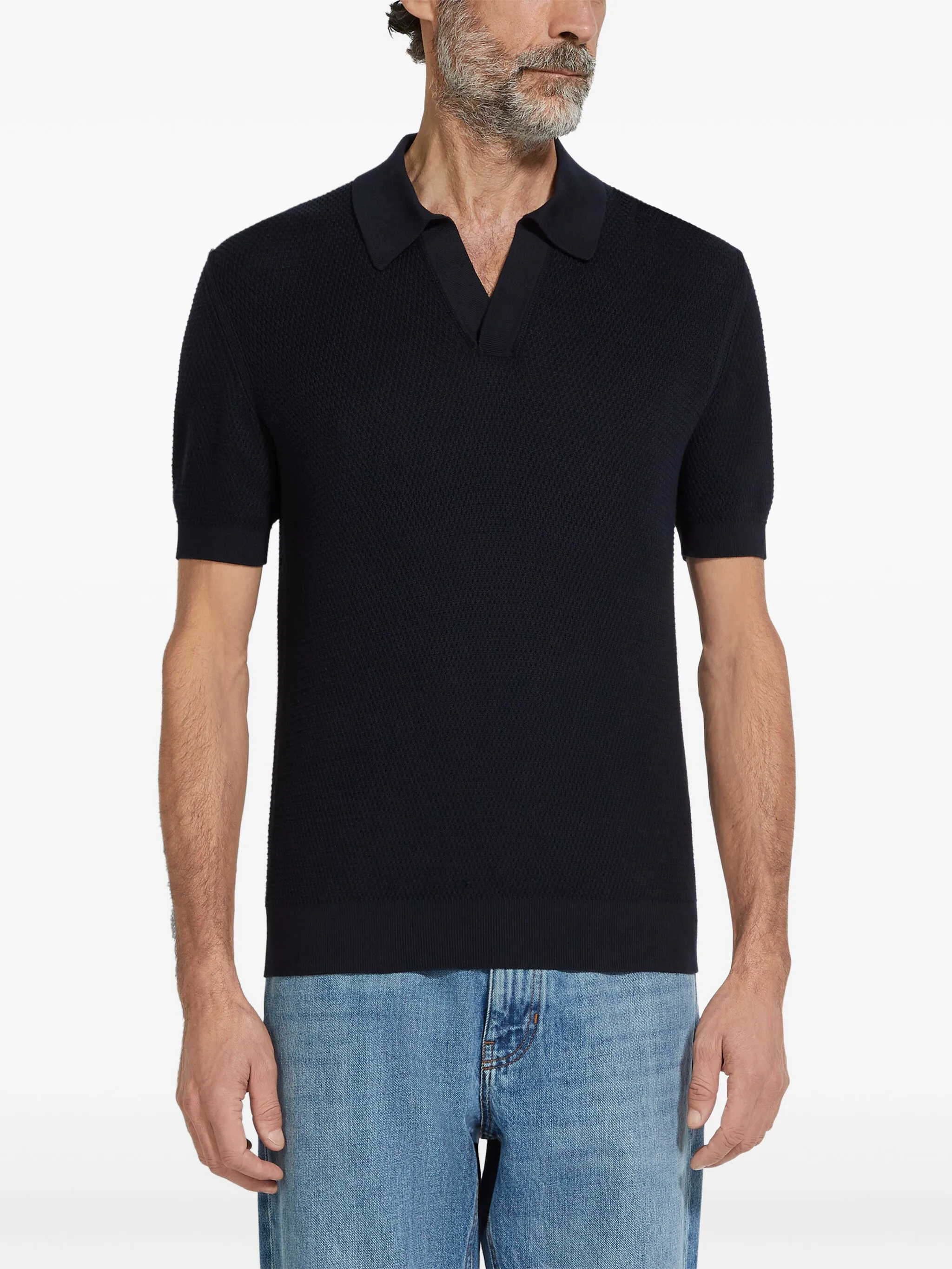 ZEGNA T-shirts and Polos Blue UFC25A9C31B09 (ZEGNA / ポロシャツ ) | ZEGNA (ゼニア)(1)