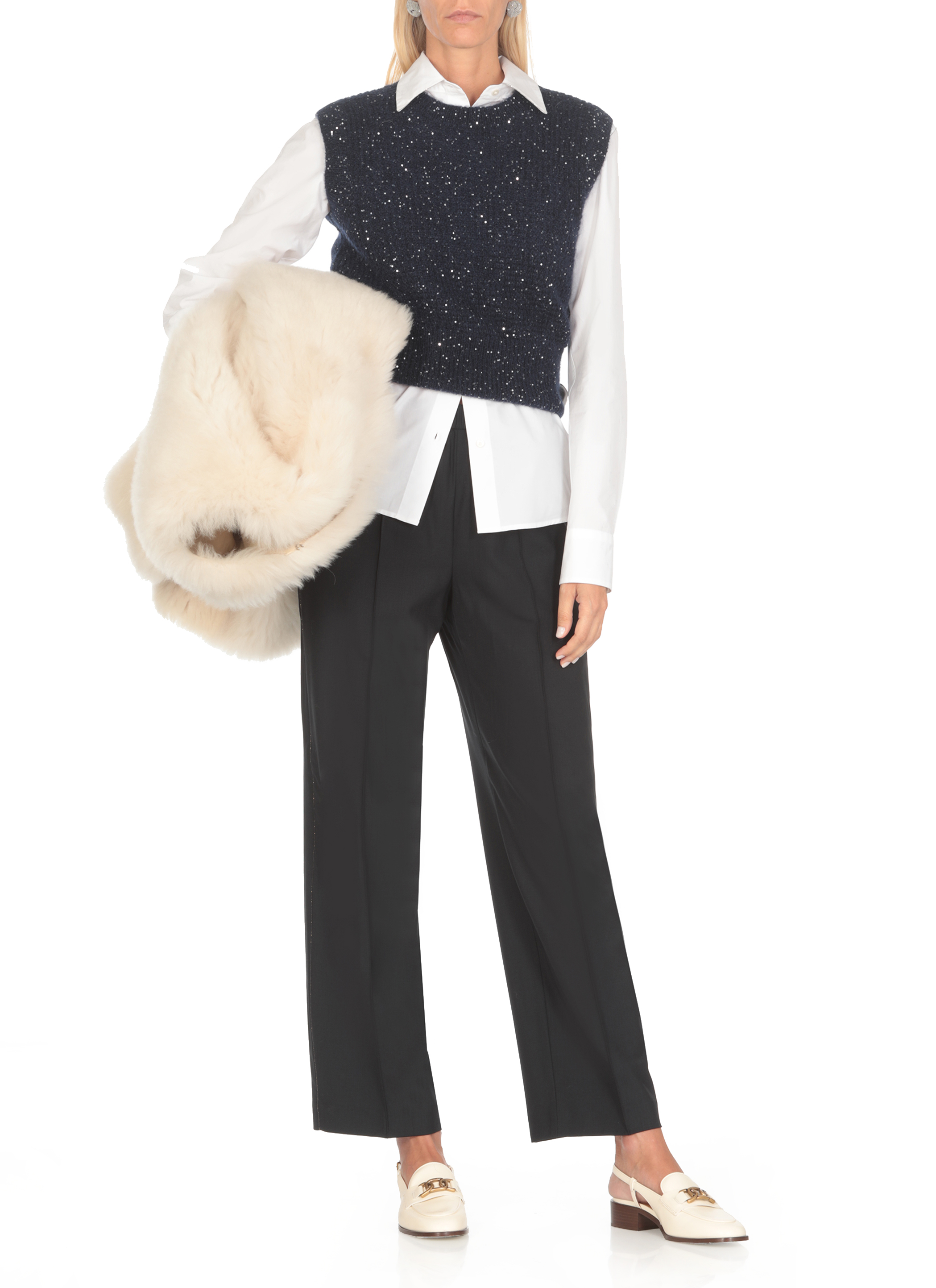 Fabiana Filippi Sweaters Blue MAD214F095D7235146 (FABIANA FILIPPI / ベスト ) | FABIANA FILIPPI (ファビアナフィリッピ)(1)