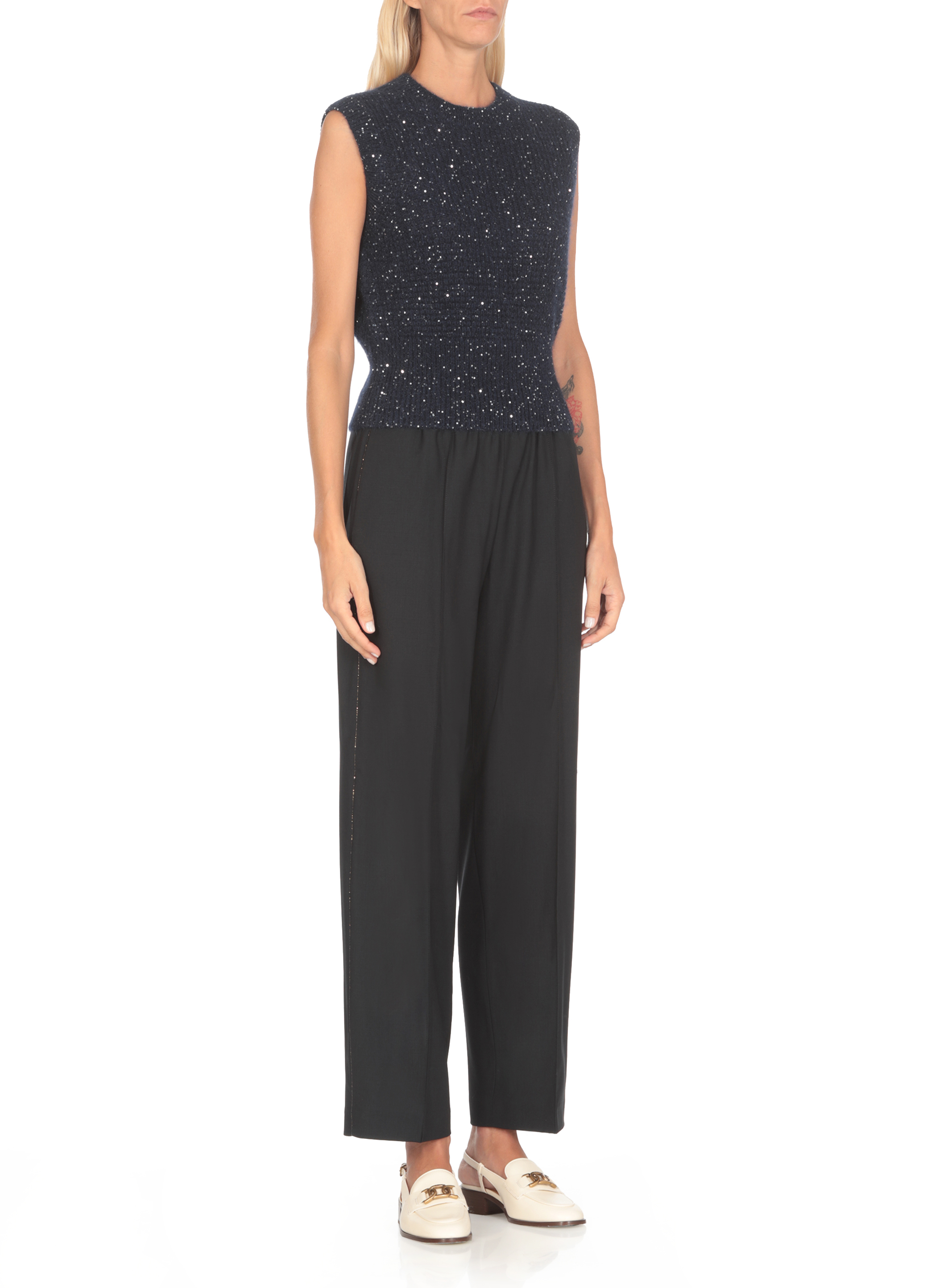 Fabiana Filippi Sweaters Blue MAD214F095D7235146 (FABIANA FILIPPI / ベスト ) | FABIANA FILIPPI (ファビアナフィリッピ)(2)