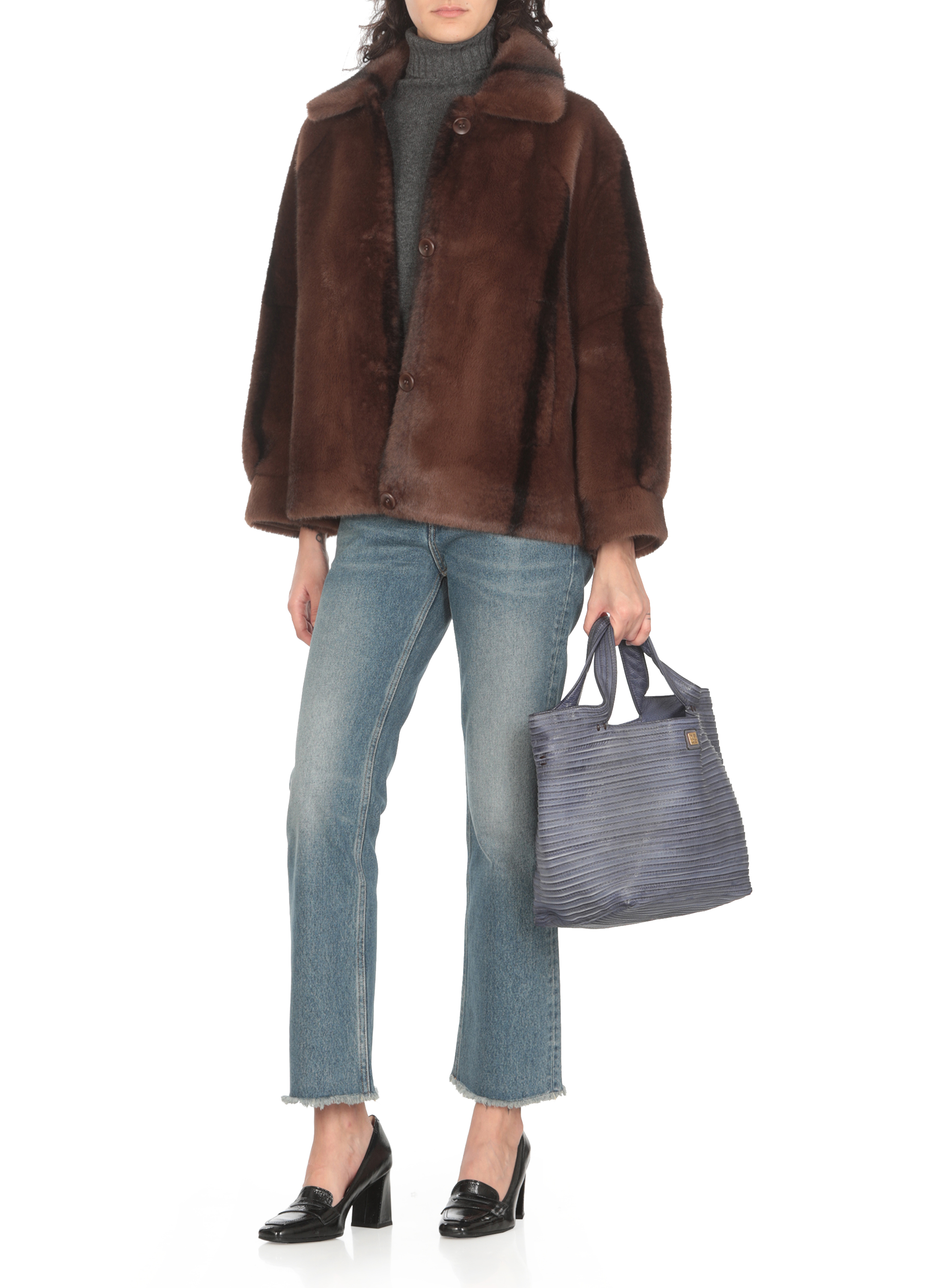 VALENTINI 1972 Coats Brown E2118ECOMINKDORSATOMOCA (VALENTINI 1972 / レザー&ファージャケット・コート ) | VALENTINI 1972 (ヴァレンティーニ 1972)(1)