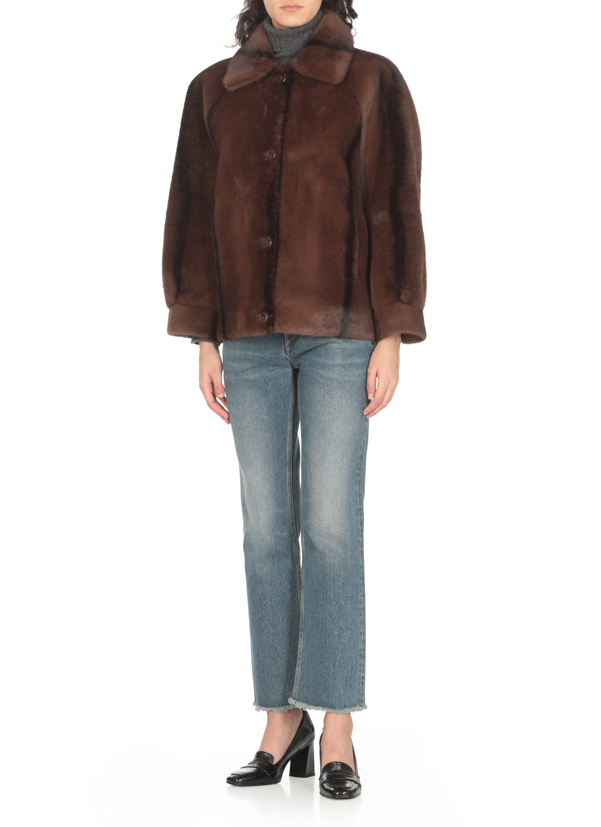 VALENTINI 1972 Coats Brown E2118ECOMINKDORSATOMOCA (VALENTINI 1972 / レザー&ファージャケット・コート ) | VALENTINI 1972 (ヴァレンティーニ 1972)(2)