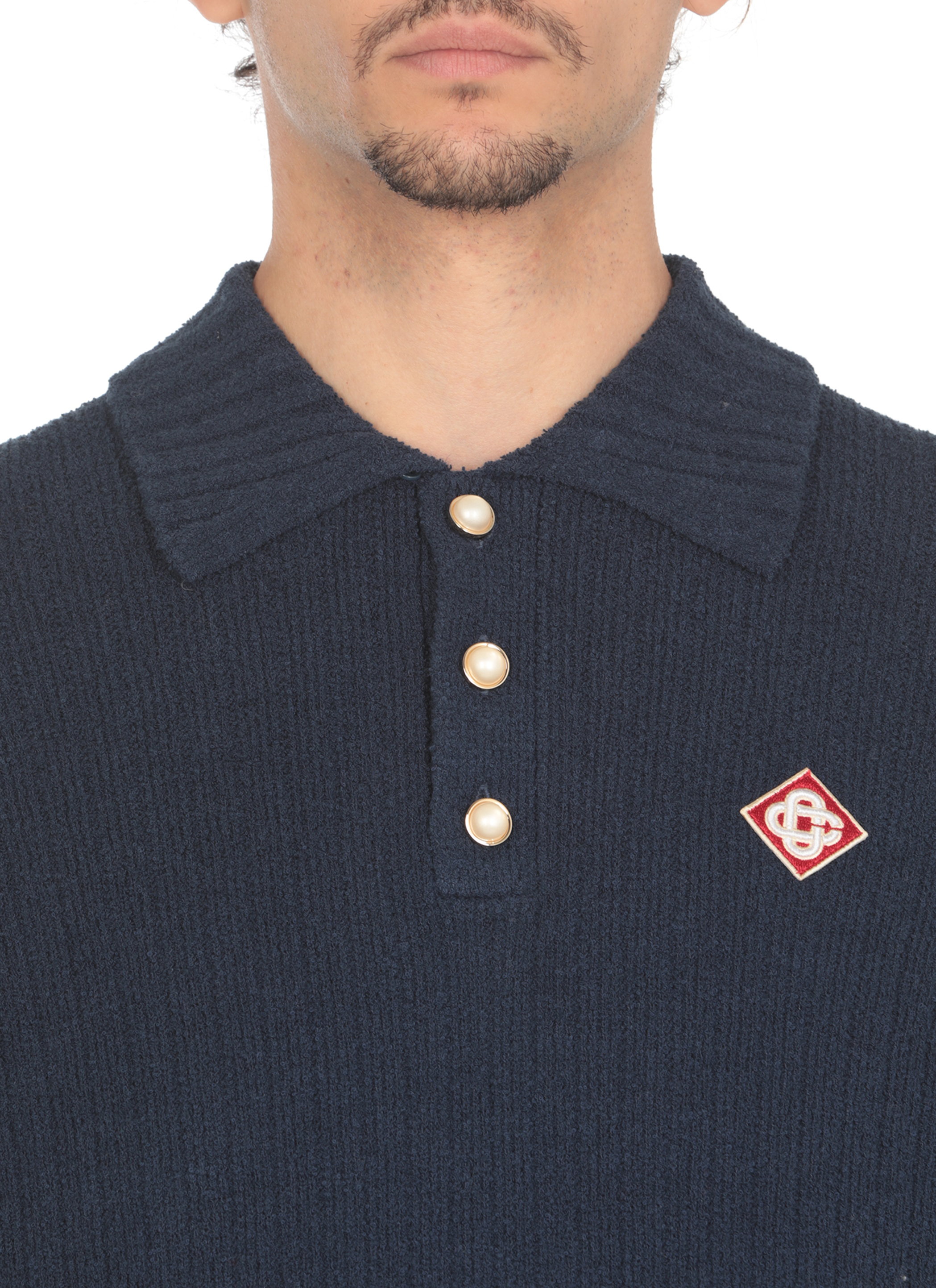 Casablanca T-shirts and Polos Blue MF24KW79801NAVY (Casablanca / ポロシャツ ) | Casablanca (カサブランカ)(4)