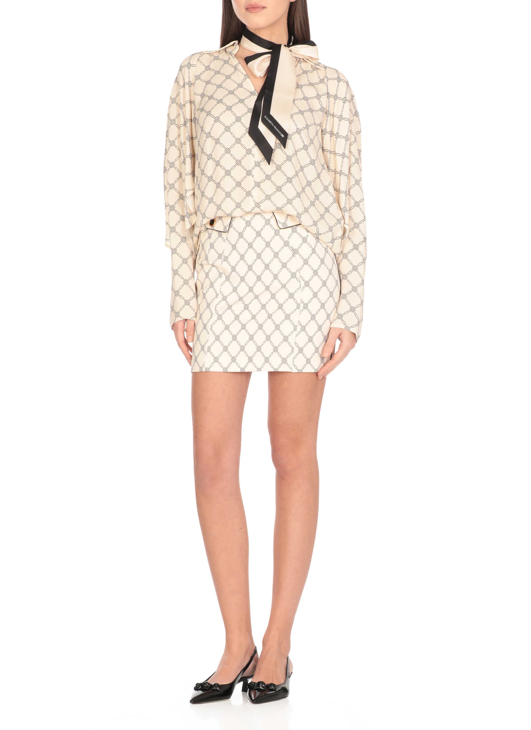 スカート ELISABETTA FRANCHI GOT0351E2E84 Skirts Elisabetta Franchi Skirts Ivory (Elisabetta Franchi/スカート