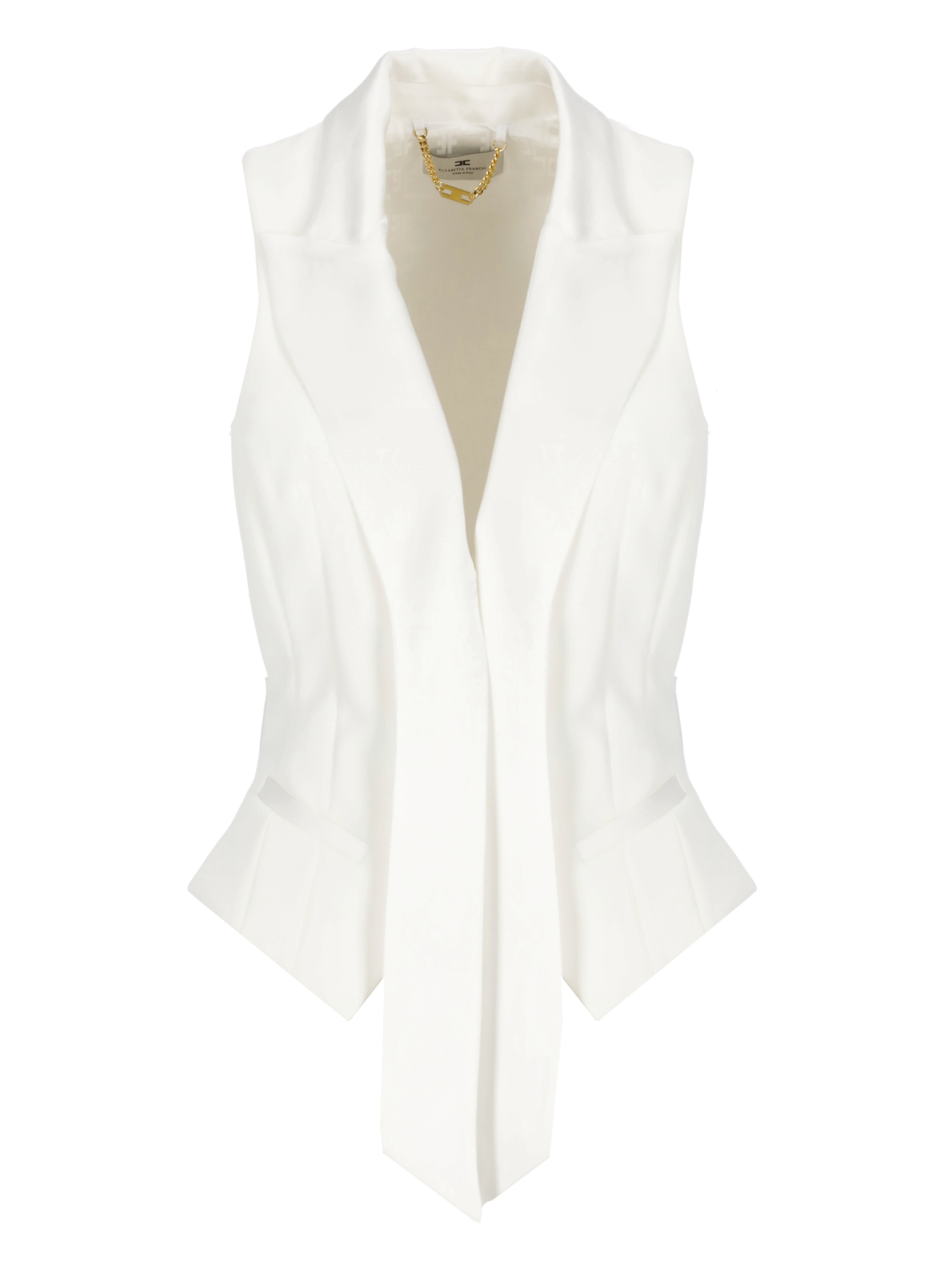 Elisabetta Franchi Sweaters Ivory GL00251E2360 (Elisabetta Franchi / カジュアルジャケット・ベスト ) | Elisabetta Franchi (エリザベッタ フランキ)