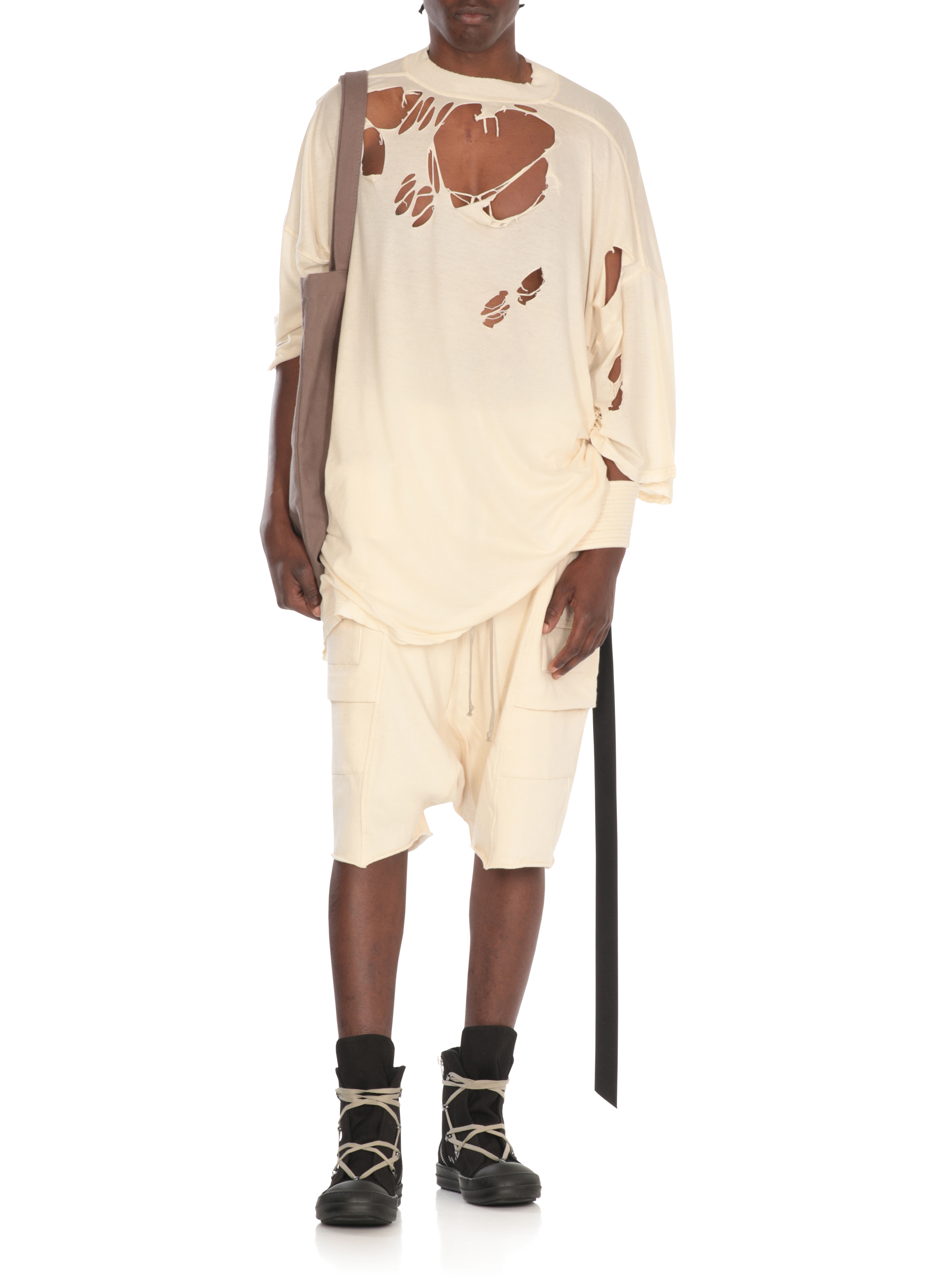 RICK OWENS DRKSHDW Trousers Ivory DU01E3382RIGN21 (Rick Owens DRKSHDW / ショートパンツ ) | Rick Owens DRKSHDW (リック オウエンス ダークシャドウ)(4)