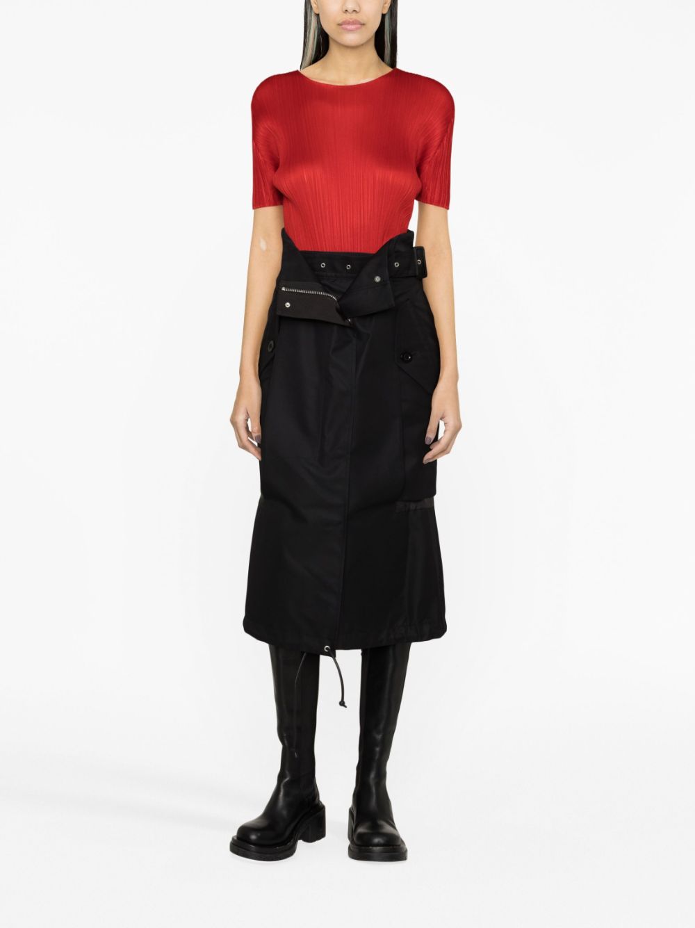 Pleats Please T-shirts and Polos Red PP36JK80324 (PLEATS PLEASE ISSEY MIYAKE / Tシャツ・カットソー ) | PLEATS PLEASE ISSEY MIYAKE (プリーツ プリーズ イッセイ ミヤケ)(2)