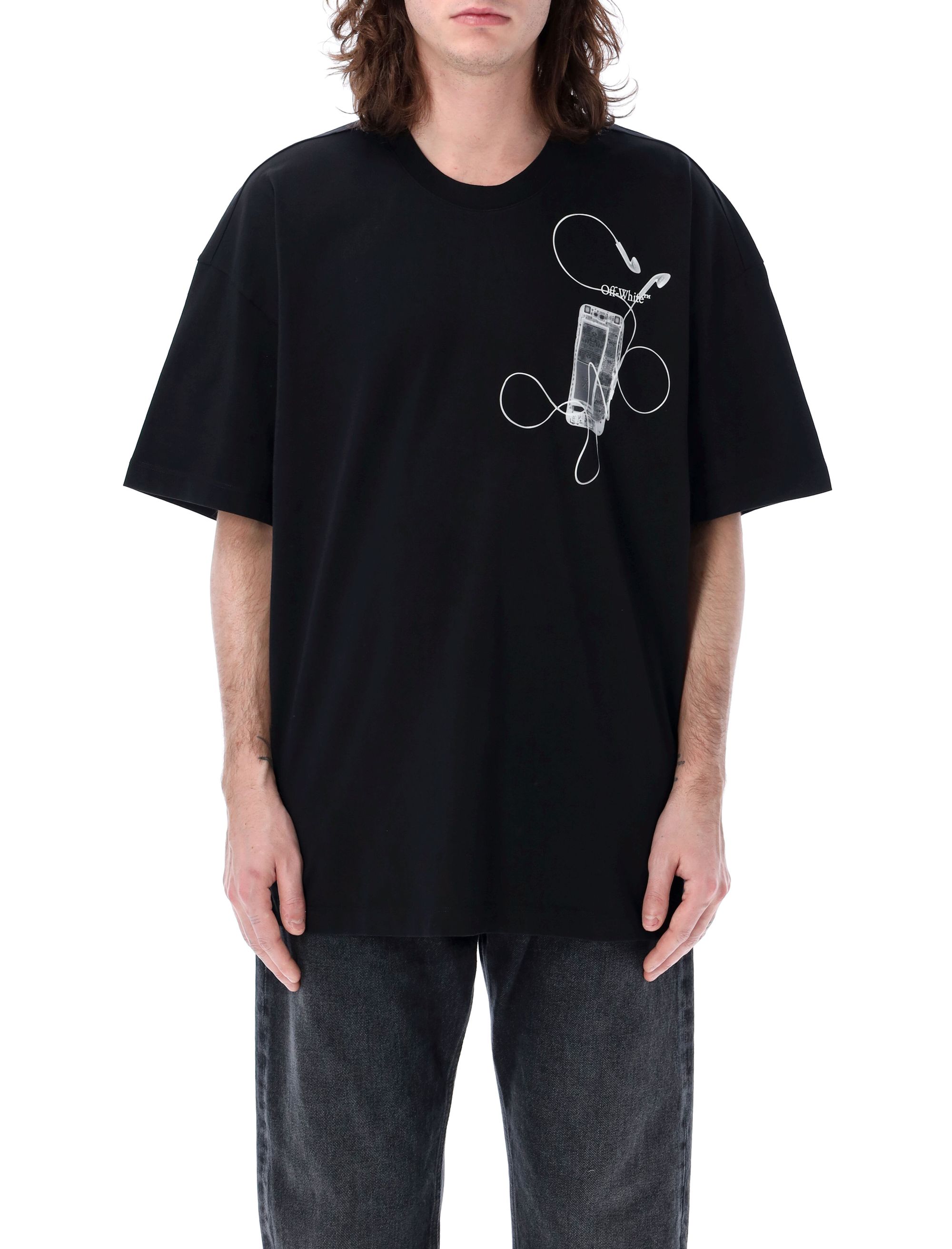 Off-White T-shirts and Polos Black OMAA161S24JER0021006 (Off-White / Tシャツ・カットソー ) | Off-White (オフホワイト)