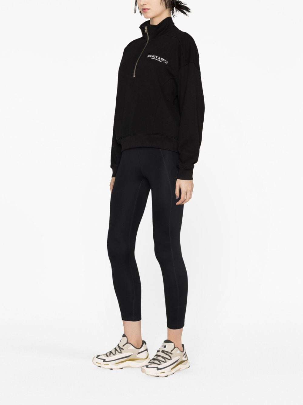 SPORTY & RICH Sweaters Black QZ841BKBLACKWHITE (Sporty & Rich / スウェット・フーディー ) | Sporty & Rich (スポーティアンドリッチ)(2)