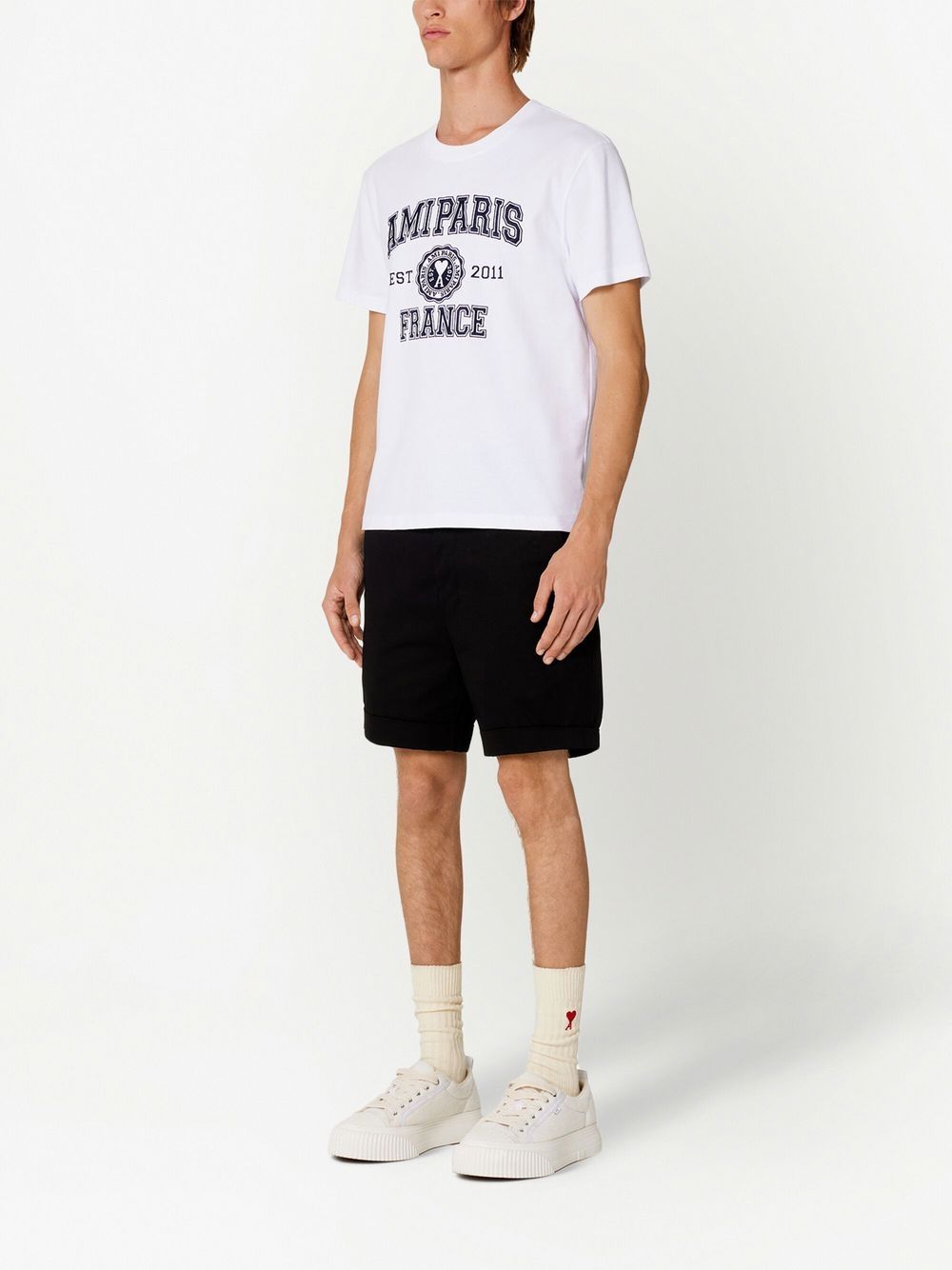 Ami Paris T-shirts and Polos White HTS008726100 (AMI Paris / Tシャツ・カットソー ) | AMI Paris (アミパリス)(4)