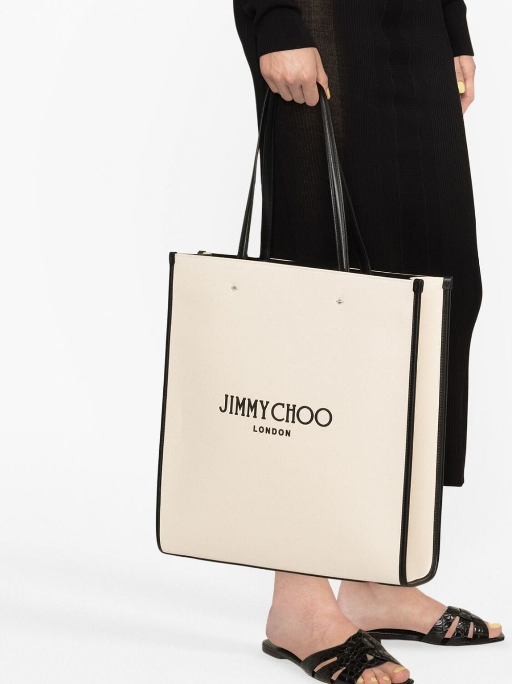 Jimmy Choo Bags.. Beige NSTOTELCZMNATURALBLACKSILVER (JIMMY CHOO / トートバッグ ) | JIMMY CHOO (ジミー チュウ)(1)