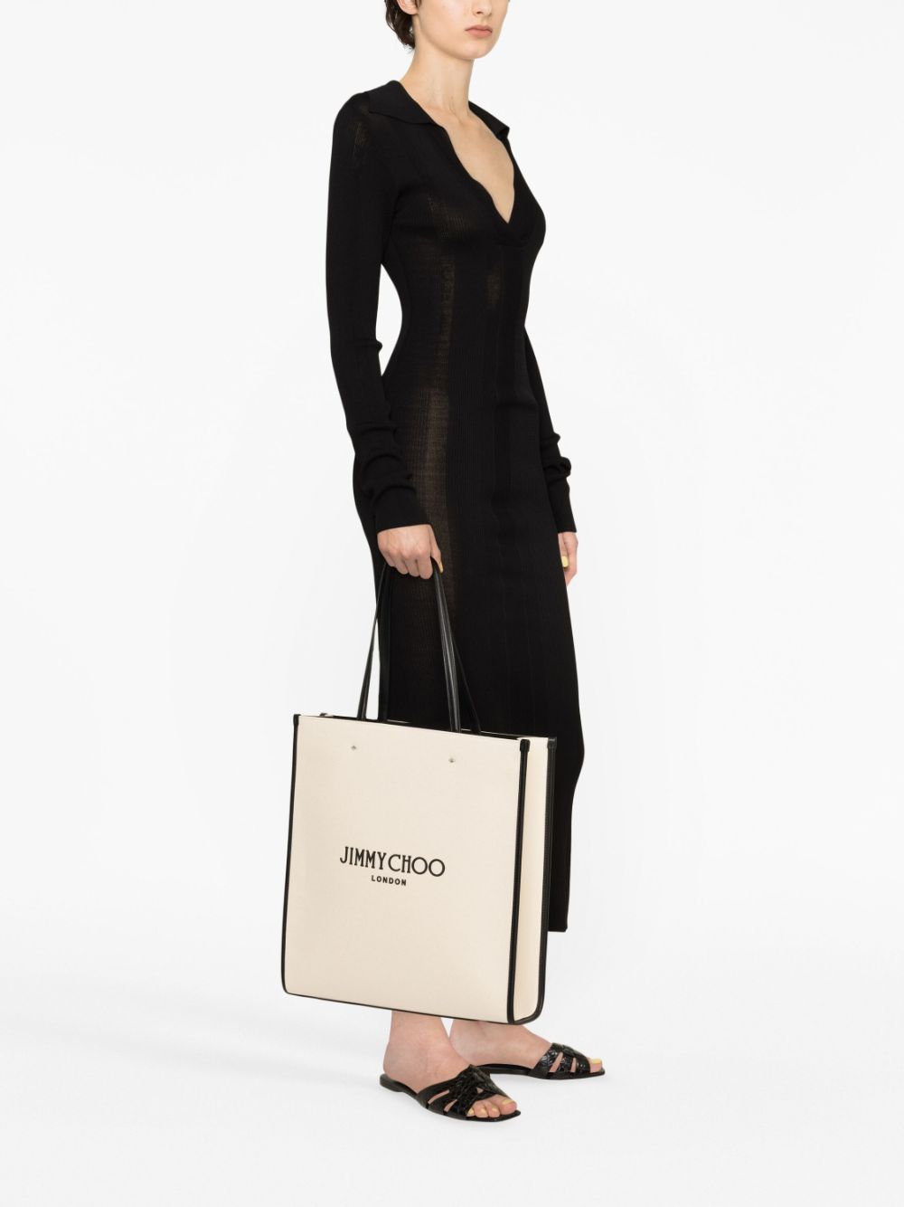 Jimmy Choo Bags.. Beige NSTOTELCZMNATURALBLACKSILVER (JIMMY CHOO / トートバッグ ) | JIMMY CHOO (ジミー チュウ)(2)