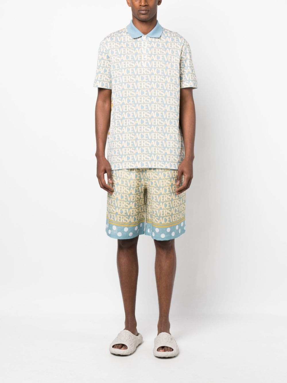 VERSACE LA VACANZA T-shirts and Polos Clear Blue 10108431A079045V510 (VERSACE / ポロシャツ ) | VERSACE (ヴェルサーチェ)(1)