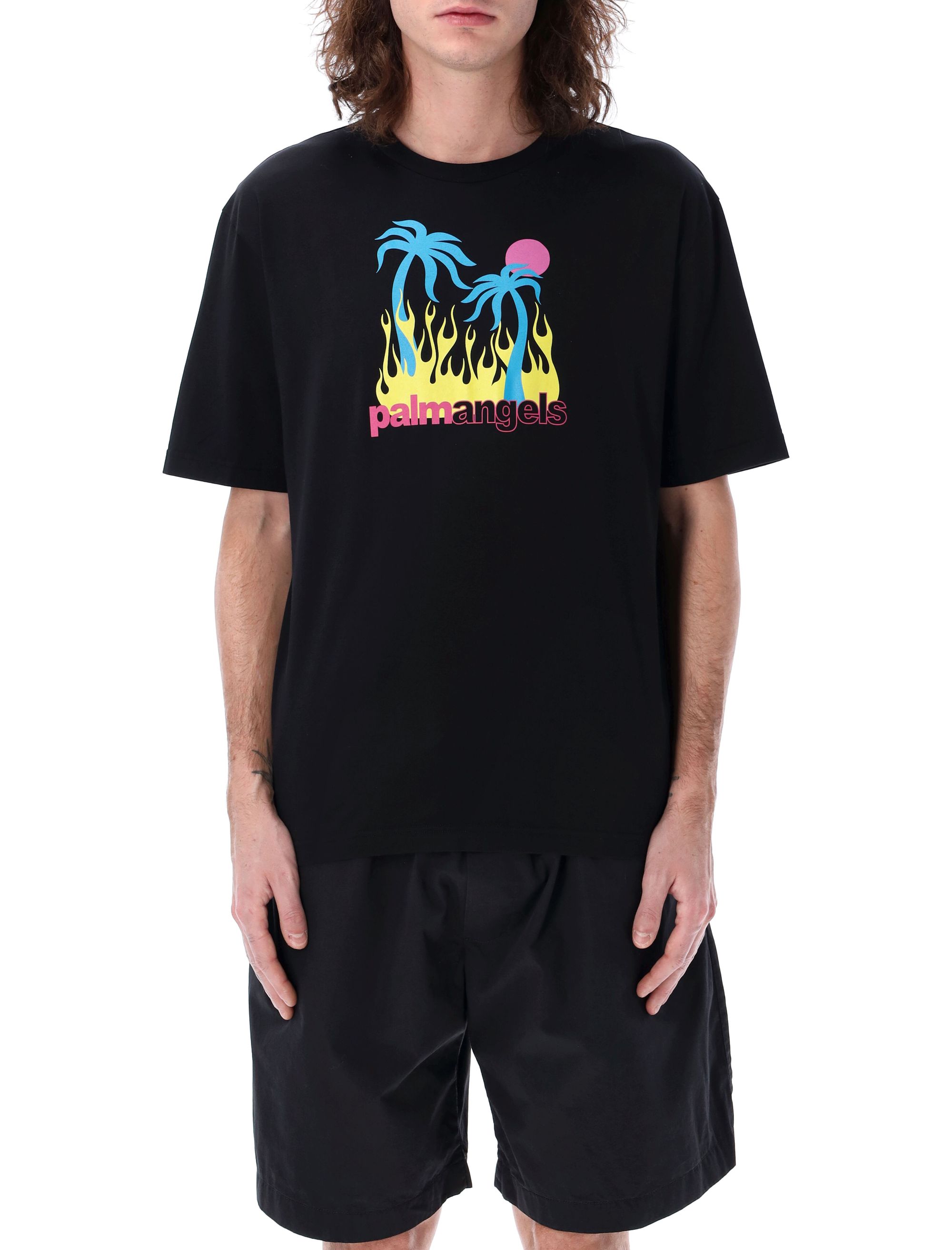 Palm Angels T-shirts and Polos Black PMAA089S25JER0021084 (Palm Angels / Tシャツ・カットソー ) | Palm Angels (パームエンジェルス)