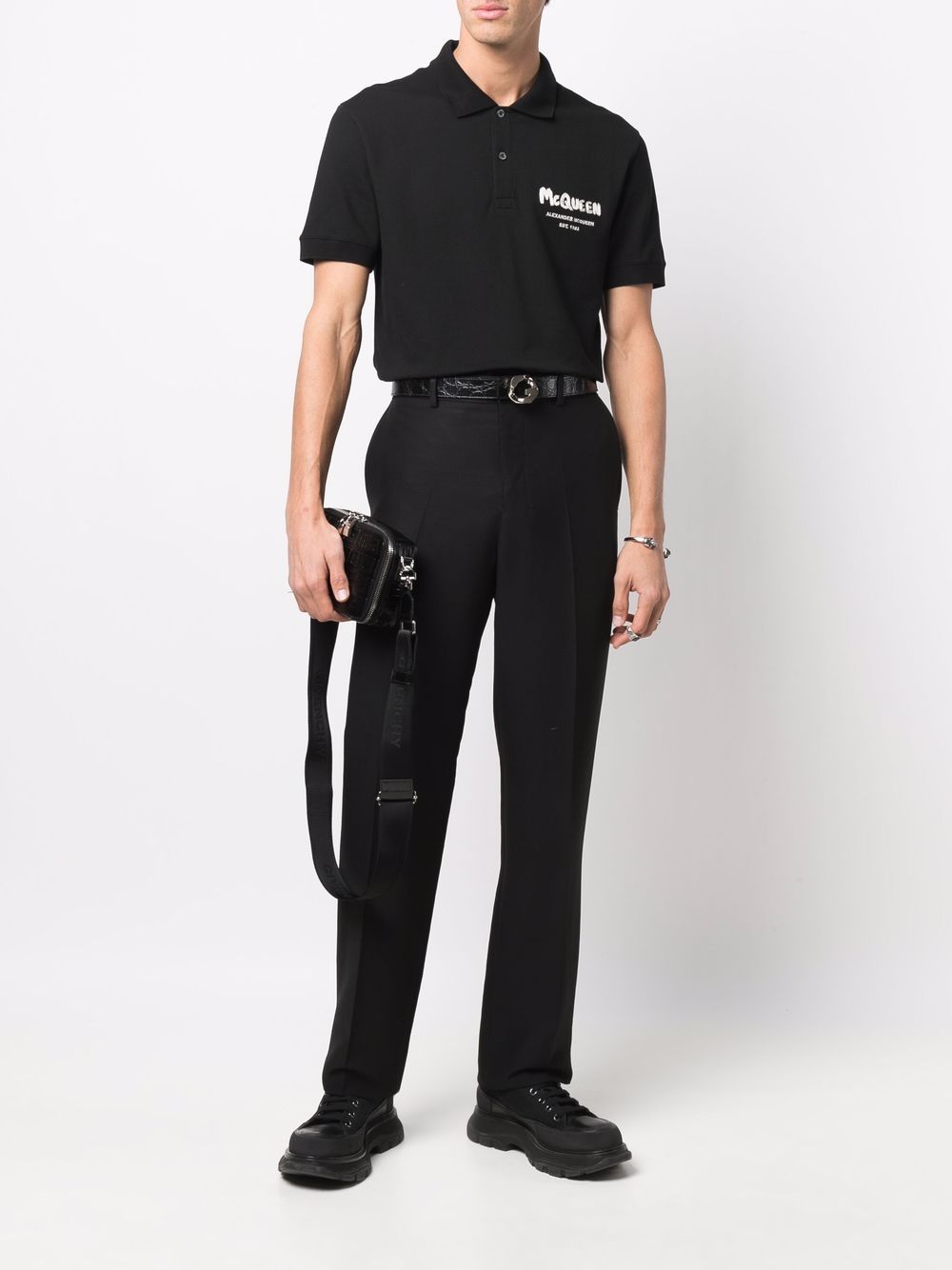 Alexander McQueen T-shirts and Polos Black 662551QRX331000 (Alexander McQUEEN / ポロシャツ ) | Alexander McQUEEN (アレキサンダー・マックイーン)(4)
