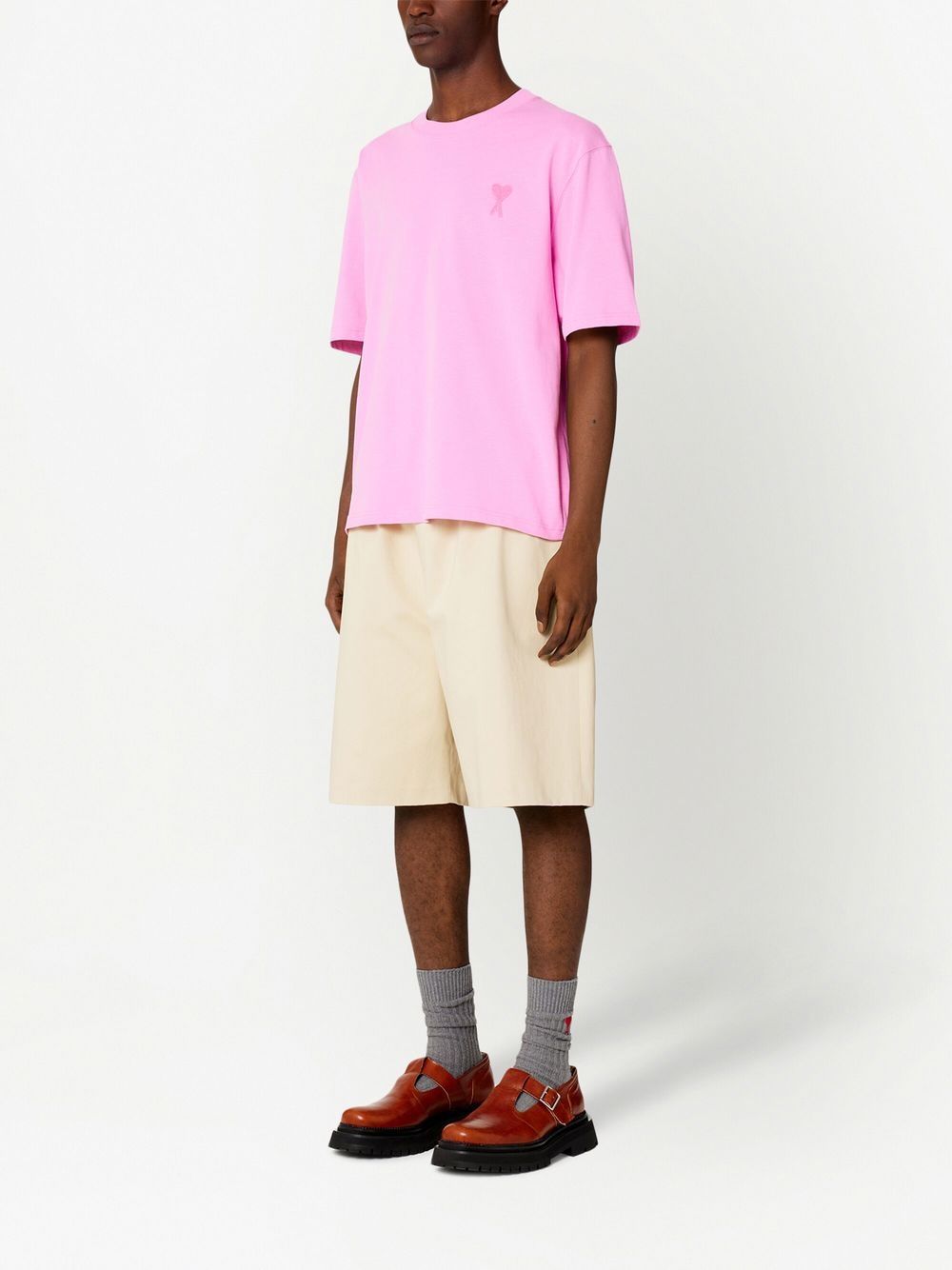 Ami Paris T-shirts and Polos Pink UTS004726663 (AMI Paris / Tシャツ・カットソー ) | AMI Paris (アミパリス)(4)