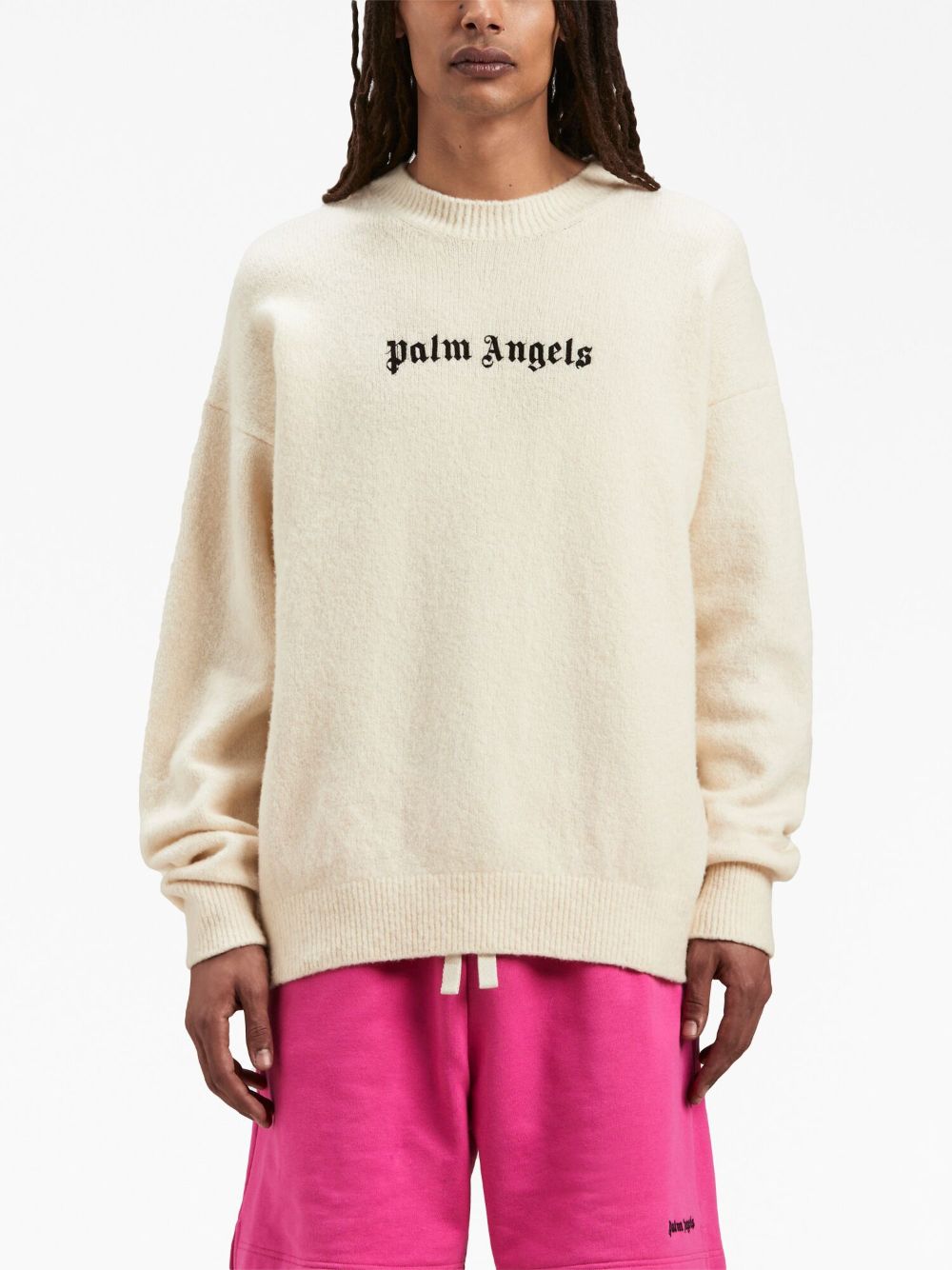 Palm Angels Sweaters White PMHE054F23KNI0040110 (Palm Angels / ニット・セーター・カーディガン ) | Palm Angels (パームエンジェルス)(3)