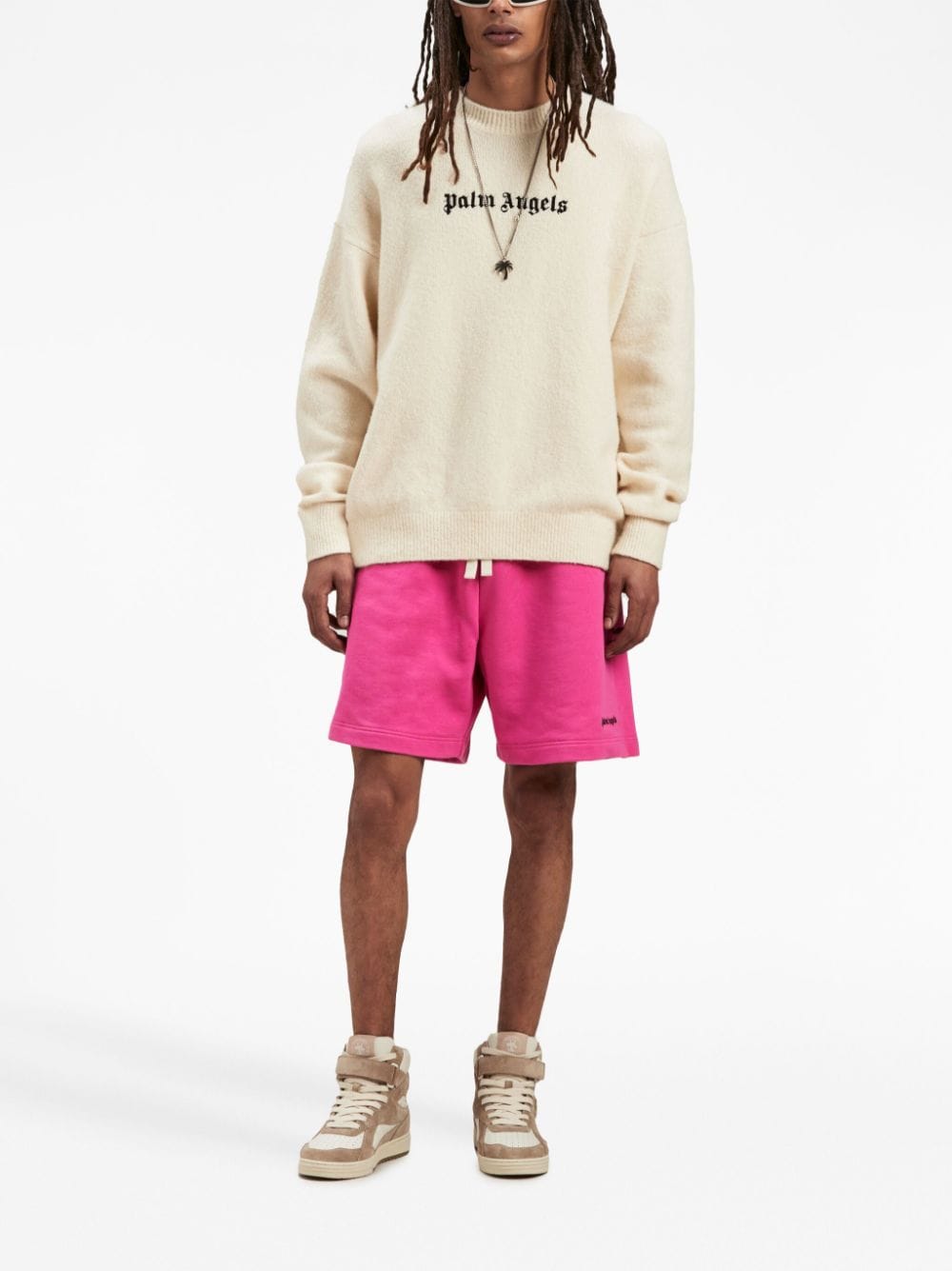 Palm Angels Sweaters White PMHE054F23KNI0040110 (Palm Angels / ニット・セーター・カーディガン ) | Palm Angels (パームエンジェルス)(4)