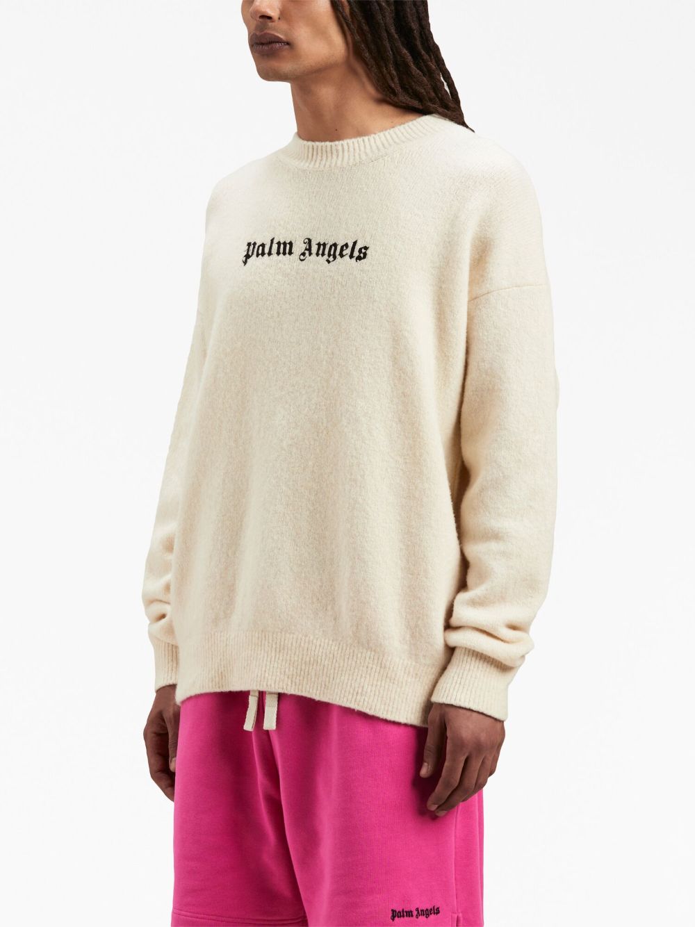 Palm Angels Sweaters White PMHE054F23KNI0040110 (Palm Angels / ニット・セーター・カーディガン ) | Palm Angels (パームエンジェルス)(5)