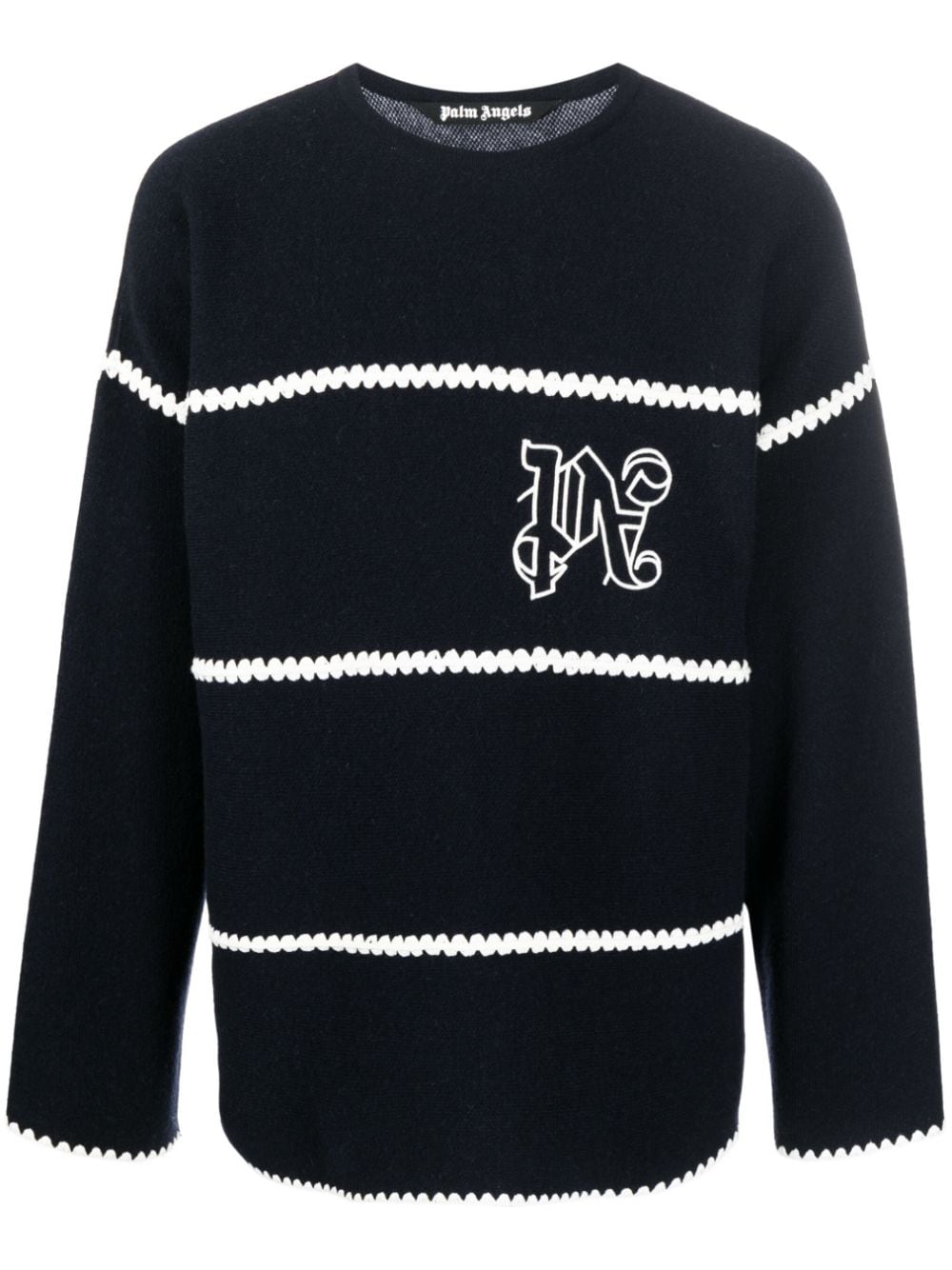 Palm Angels Sweaters Blue PMHE048E23KNI0014603 (Palm Angels / ニット・セーター・カーディガン ) | Palm Angels (パームエンジェルス)