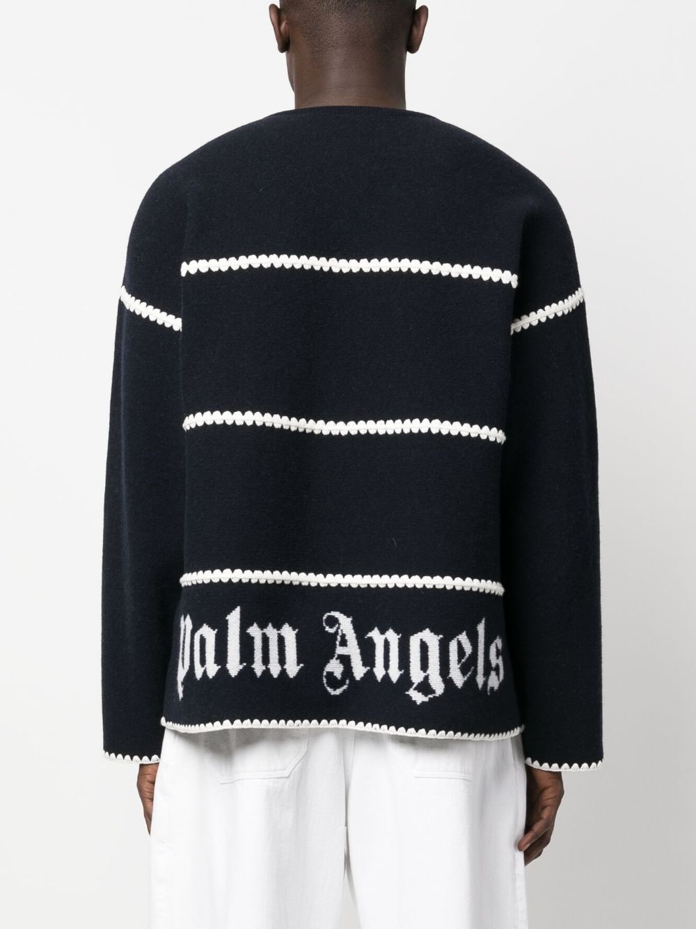 Palm Angels Sweaters Blue PMHE048E23KNI0014603 (Palm Angels / ニット・セーター・カーディガン ) | Palm Angels (パームエンジェルス)(4)