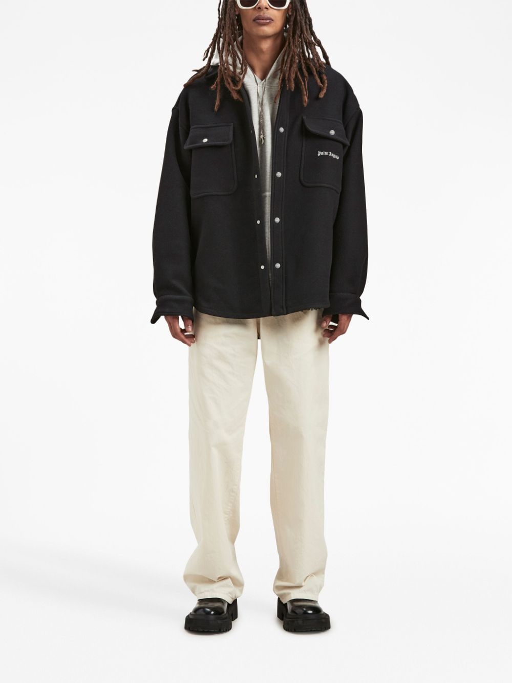 Palm Angels Jackets Black PMES012F23FAB0021001 (Palm Angels / カジュアルジャケット ) | Palm Angels (パームエンジェルス)(3)