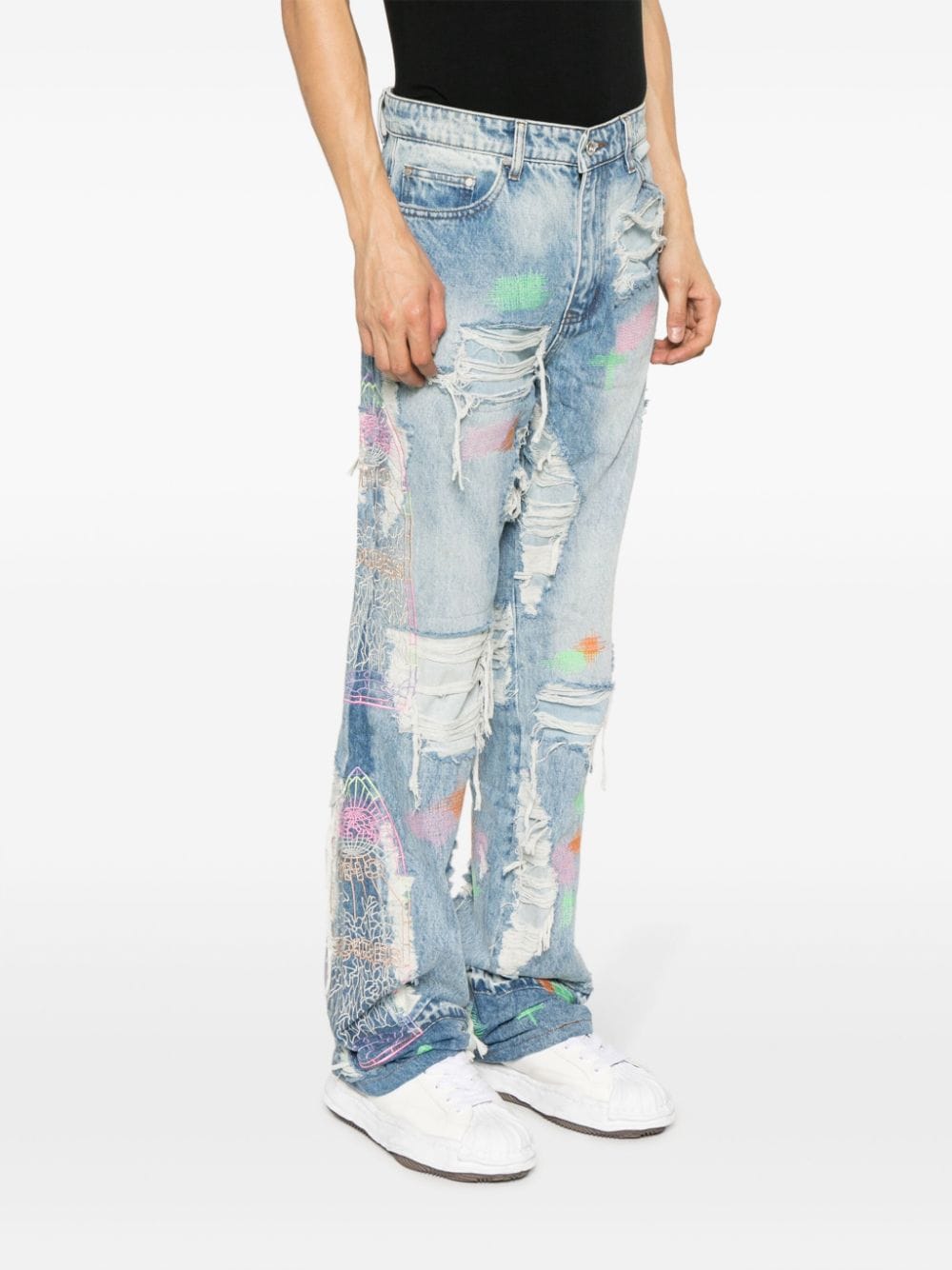 WHO DECIDES WAR BY EV BRAVADO Jeans Blue TECHNICOLOREMBROIDERYDENIMSKY (WHO DECIDES WAR / ジーンズ ) | WHO DECIDES WAR (フー ディサイズ ウォー)(3)