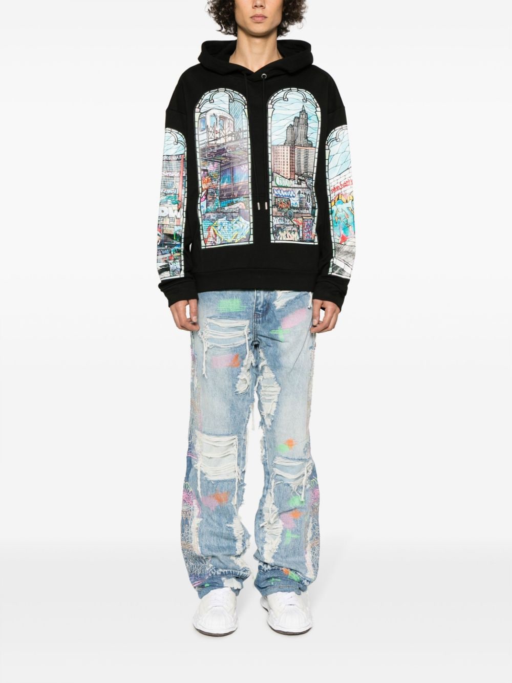 WHO DECIDES WAR BY EV BRAVADO Jeans Blue TECHNICOLOREMBROIDERYDENIMSKY (WHO DECIDES WAR / ジーンズ ) | WHO DECIDES WAR (フー ディサイズ ウォー)(4)