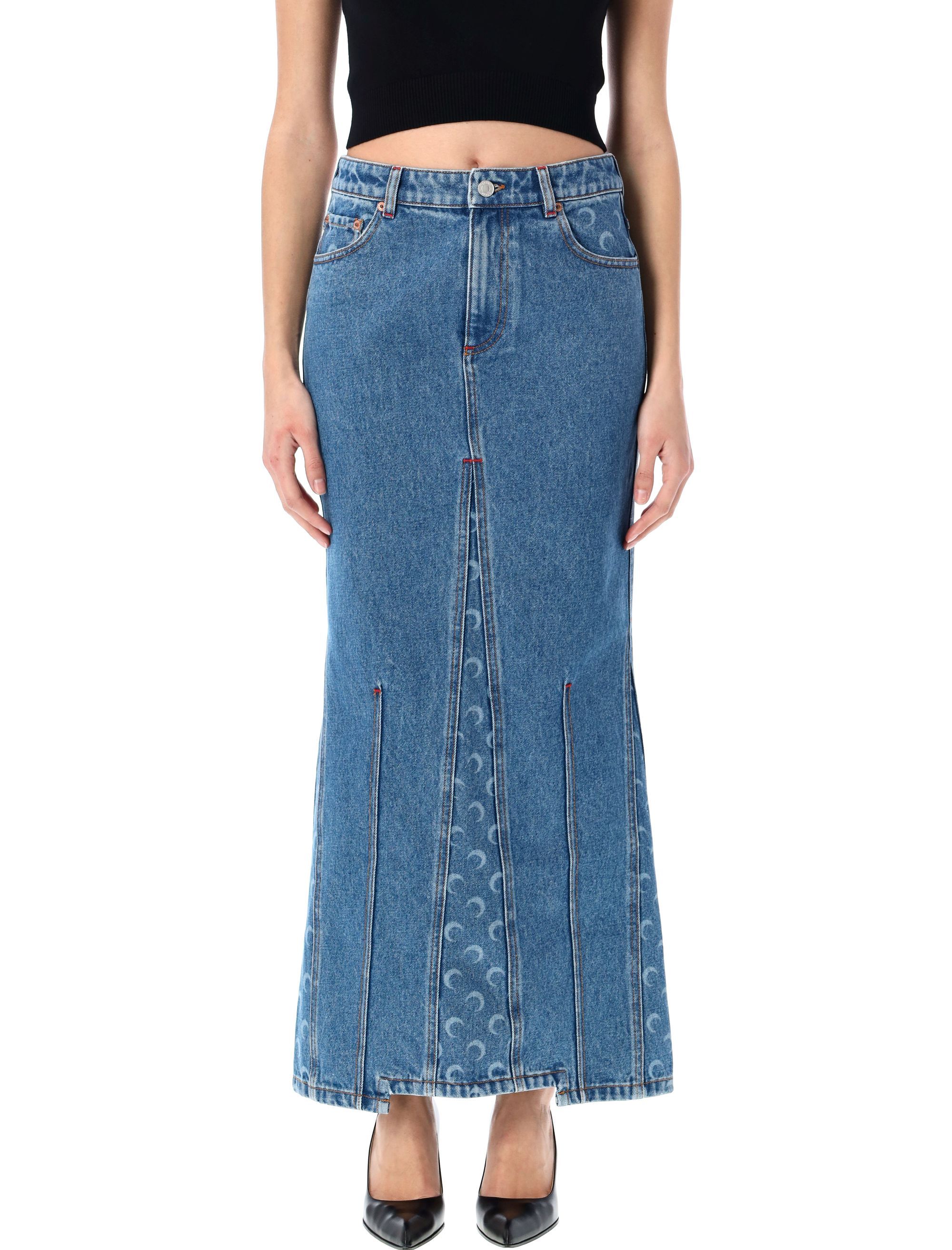 スカート MARINE SERRE Woman Skirt Black WSK035CWOV0024 BK99 Marine Serre Moon Diamond-jacquard Mini Skirt | Black | FARFETCH