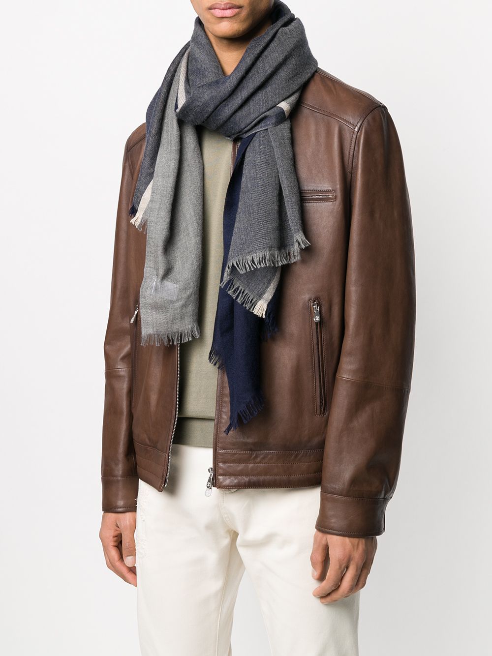 Brunello Cucinelli Scarfs Blue MSC606AVCU929 (Brunello Cucinelli / スカーフ・マフラー ) | Brunello Cucinelli (ブルネロ・クチネリ)(2)