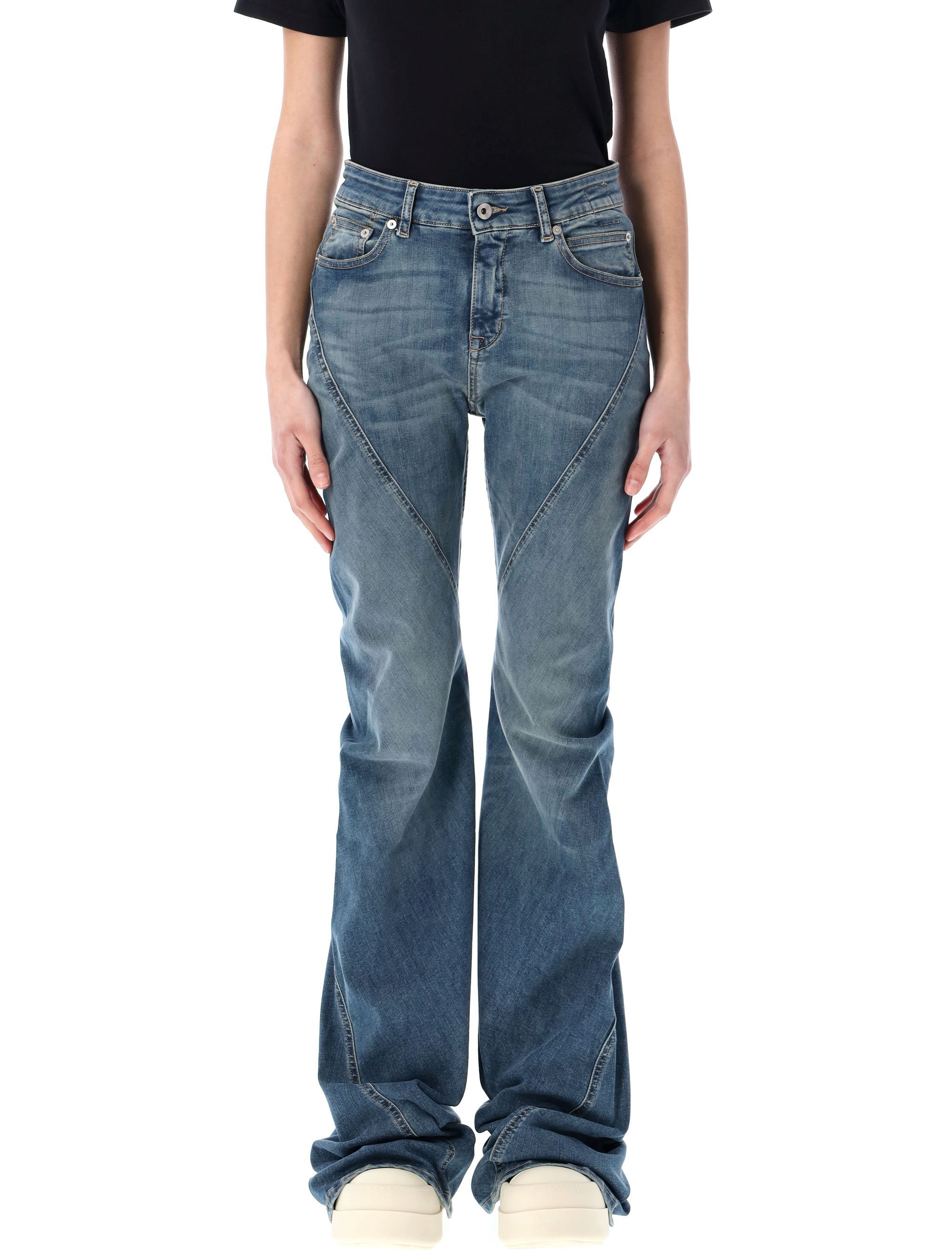 デニム・ジーパン RICK OWENS JEANS (DS01E3302SDWB) RICK OWENS DRKSHDW - Women Denim Double Cargo Jeans