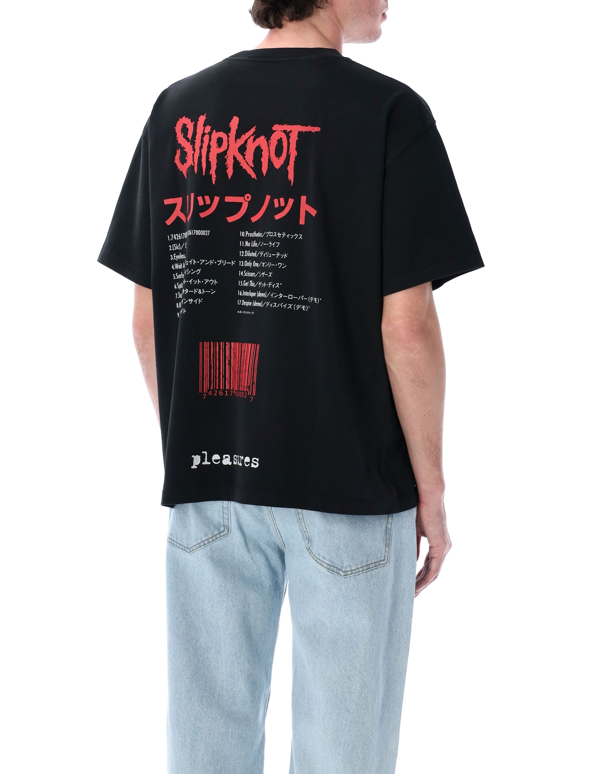 Tシャツ・カットソー PLEASURES TSHIRT (P25SK006) PLEASURES + Slipknot Self Titled Heavyweight Shirt 'Black