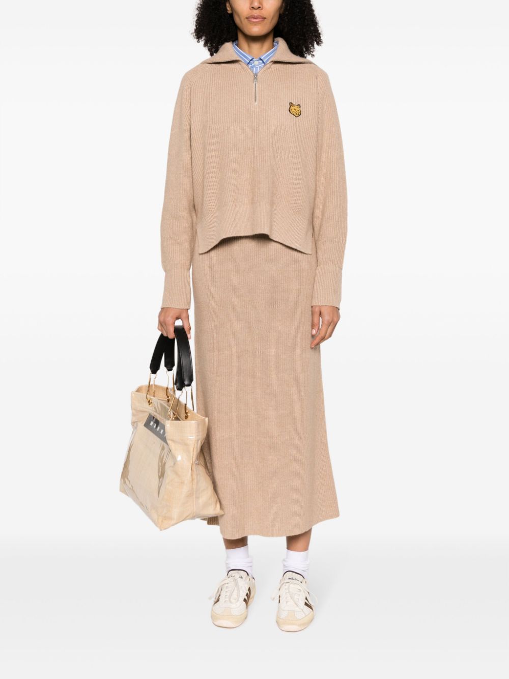 MAISON KITSUNE' Sweaters Beige LW00809KT1093H251 (Maison Kitsuné / ニット・セーター・カーディガン ) | Maison Kitsuné (メゾン キツネ)(2)