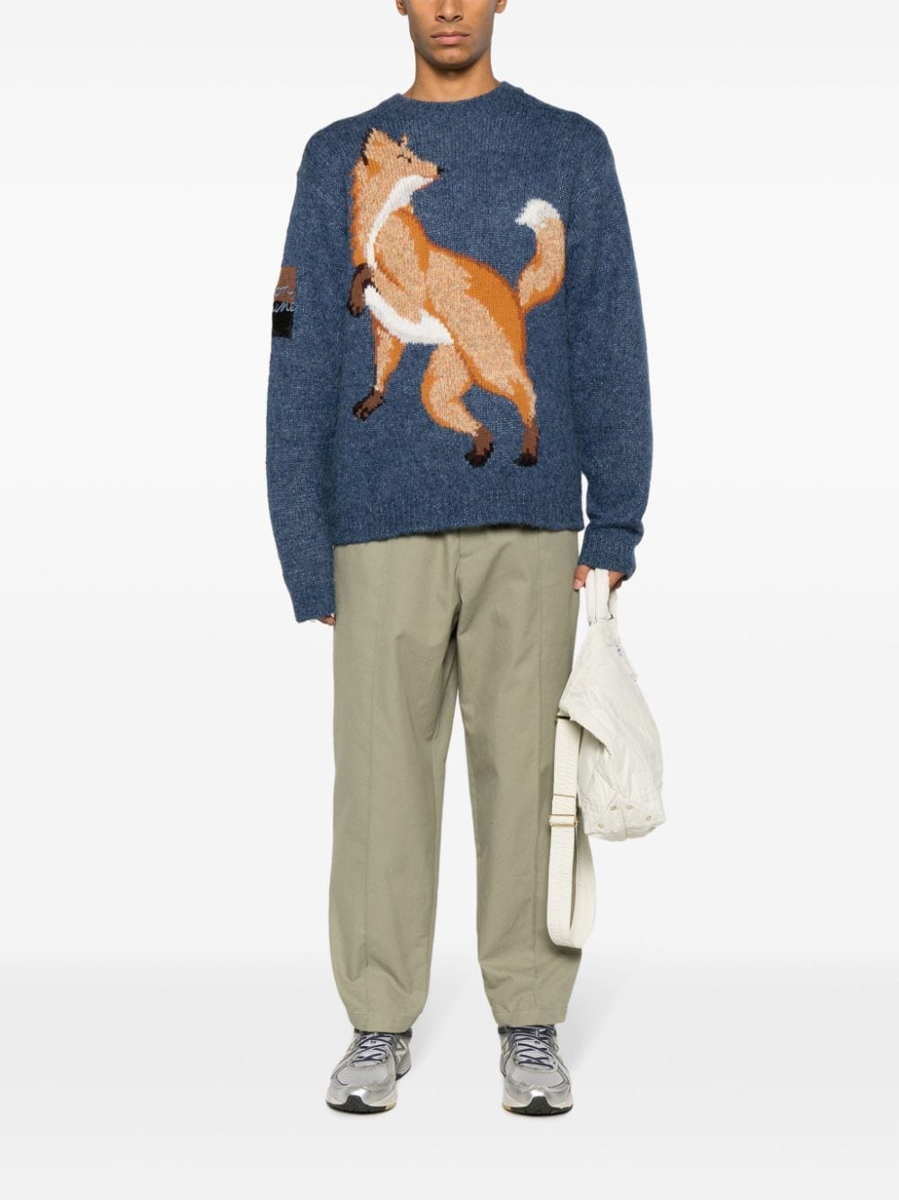 MAISON KITSUNE' Sweaters Blue LM00816KT1097M468 (Maison Kitsuné / ニット・セーター・カーディガン ) | Maison Kitsuné (メゾン キツネ)(4)