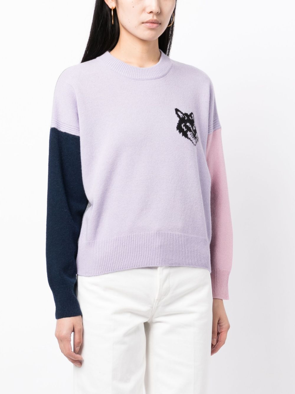 MAISON KITSUNE' Sweaters Lilac LW00810KT1063M534 (Maison Kitsuné / ニット・セーター・カーディガン ) | Maison Kitsuné (メゾン キツネ)(1)
