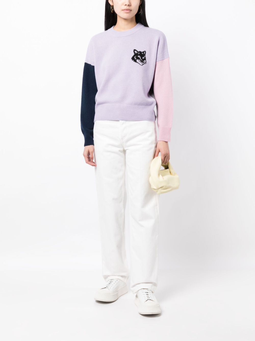 MAISON KITSUNE' Sweaters Lilac LW00810KT1063M534 (Maison Kitsuné / ニット・セーター・カーディガン ) | Maison Kitsuné (メゾン キツネ)(3)
