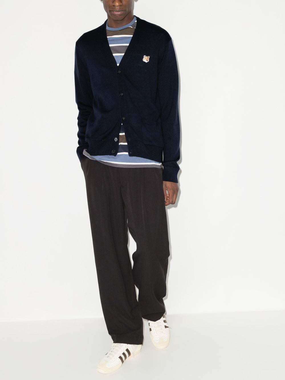 MAISON KITSUNE' Sweaters Blue GU00542KT1036P480 (Maison Kitsuné / ニット・セーター・カーディガン ) | Maison Kitsuné (メゾン キツネ)(2)