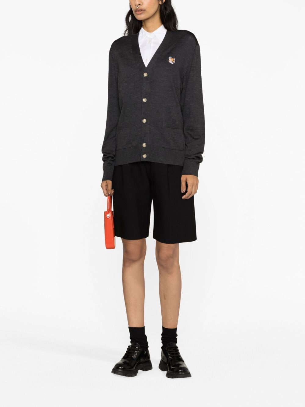 MAISON KITSUNE' Sweaters Grey GU00542DKT1036H190 (Maison Kitsuné / ニット・セーター・カーディガン ) | Maison Kitsuné (メゾン キツネ)(2)