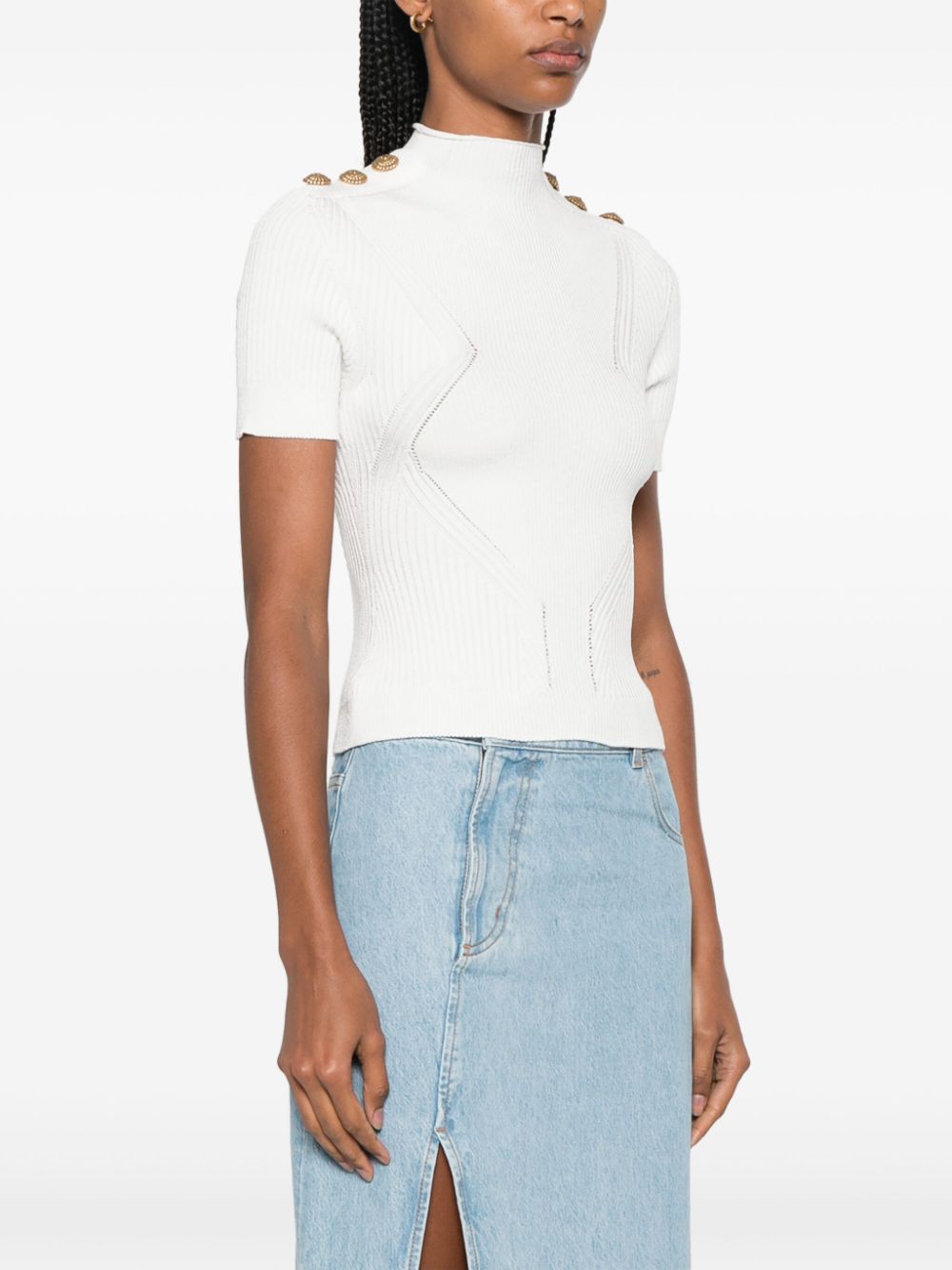 Balmain Top White BF0AL250KF240FA (Balmain / Tシャツ・カットソー ) | Balmain (バルマン)(3)