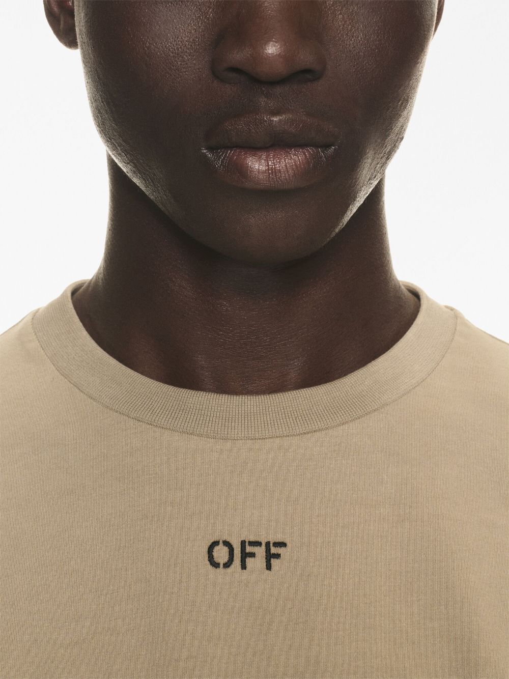 Off White T-shirts and Polos Beige OMAA027F23JER0086110 (Off-White / Tシャツ・カットソー ) | Off-White (オフホワイト)(1)