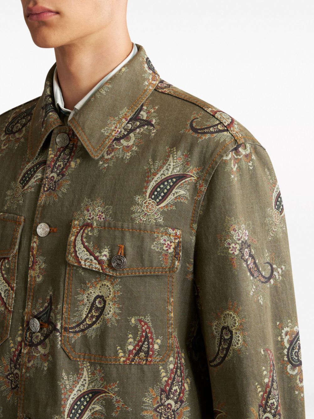 Etro Shirts GREEN MRBA0023AD209S9890 (ETRO / シャツ・ブラウス ) | ETRO (エトロ)(4)