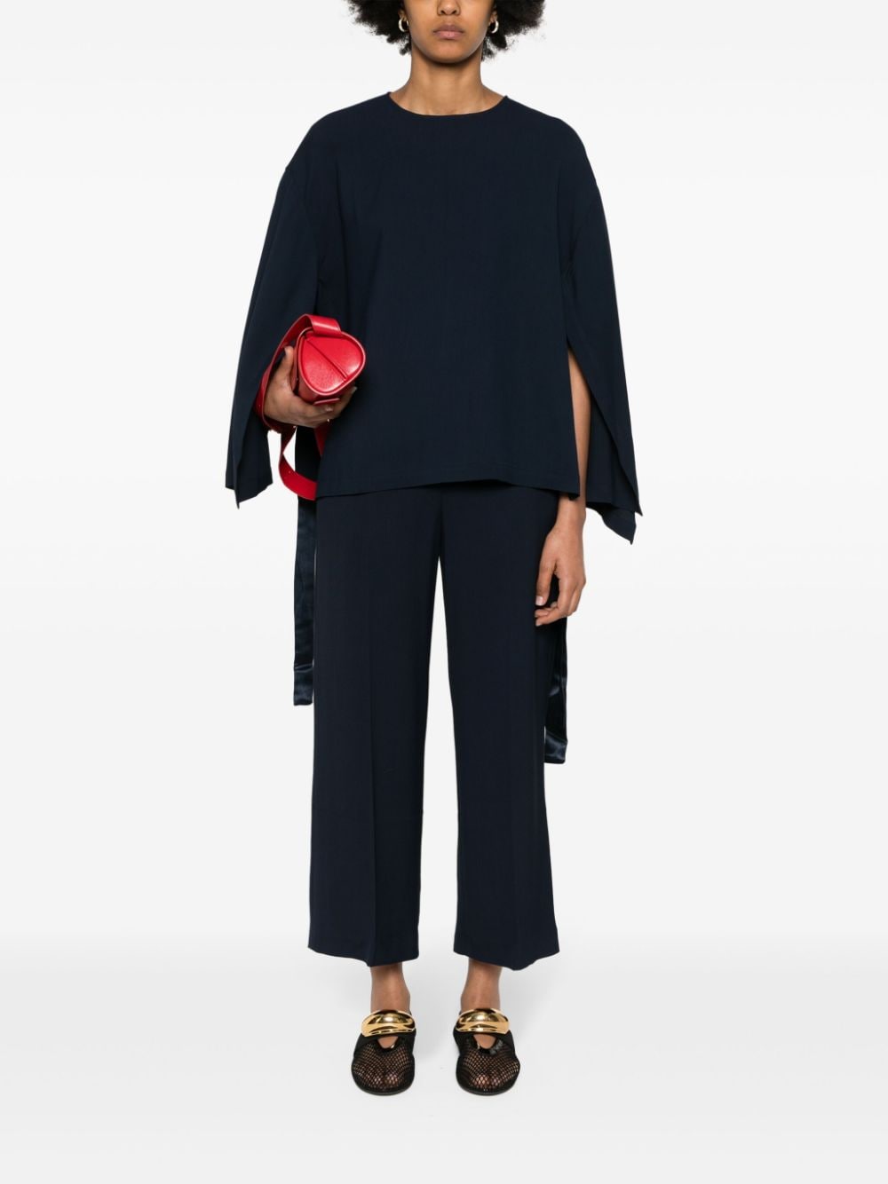 Erika Cavallini Semi-Couture Top Blue P4SR02K69 (SEMICOUTURE / シャツ・ブラウス ) | SEMICOUTURE (セミクチュール)(2)