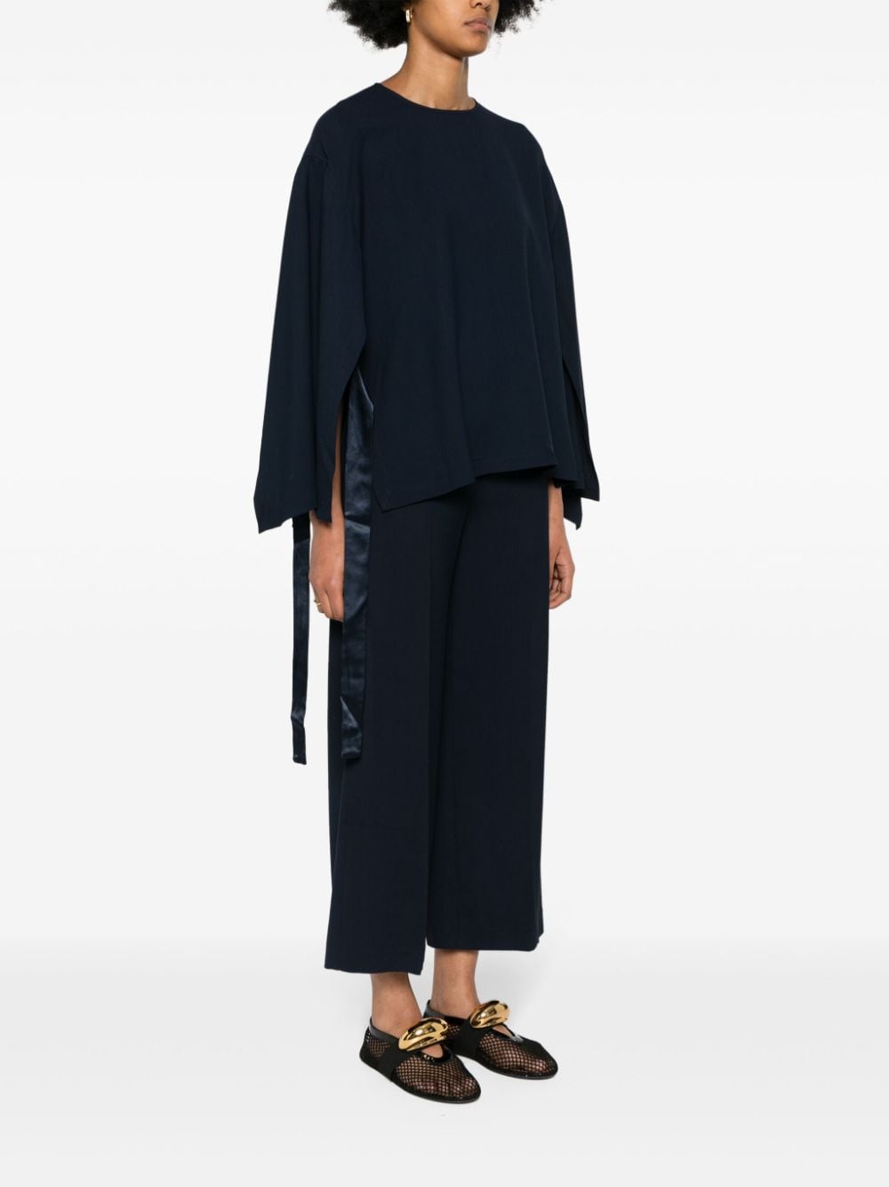 Erika Cavallini Semi-Couture Top Blue P4SR02K69 (SEMICOUTURE / シャツ・ブラウス ) | SEMICOUTURE (セミクチュール)(3)