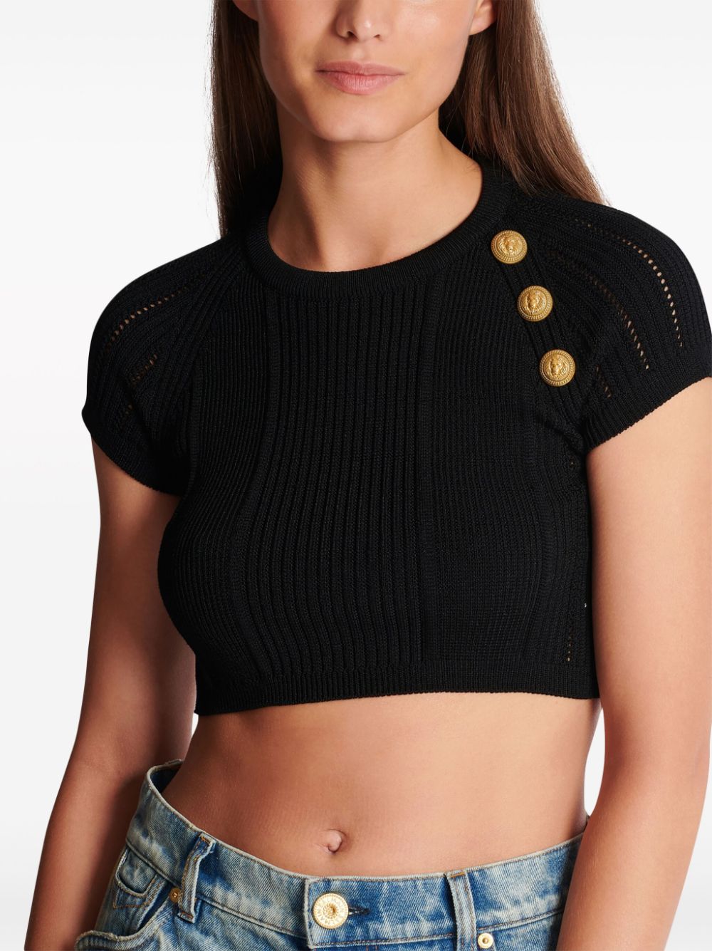 Balmain Top Black CF1AI077KF240PA (Balmain / ニット・セーター・カーディガン ) | Balmain (バルマン)(1)