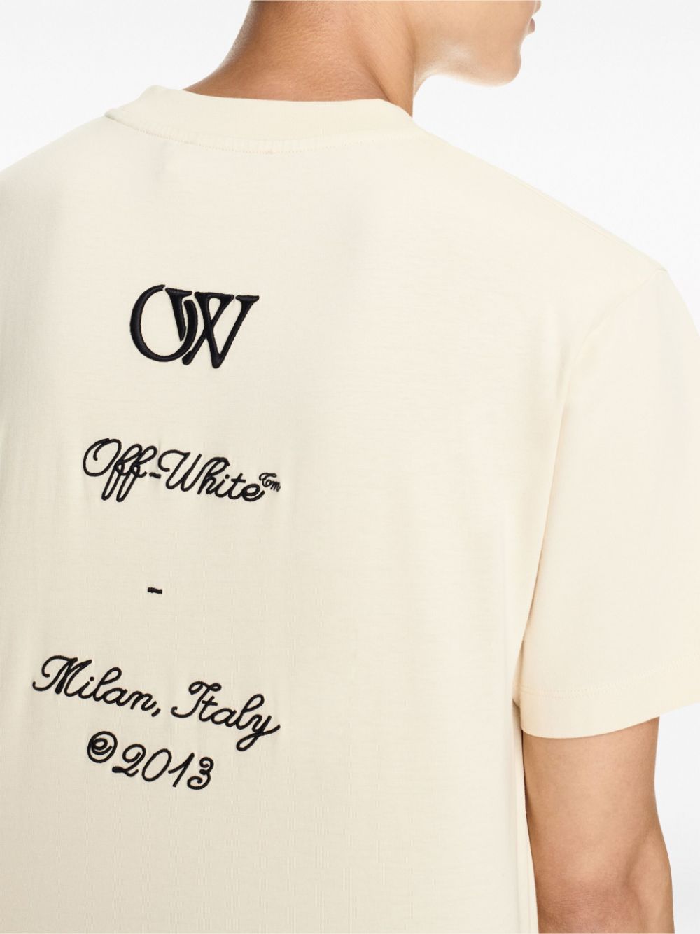 Off White T-shirts and Polos Beige OMAA027S24JER0050310 (Off-White / Tシャツ・カットソー ) | Off-White (オフホワイト)(3)