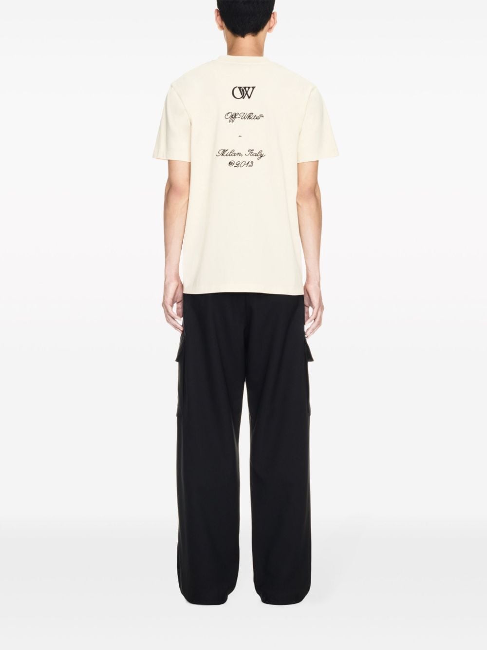 Off White T-shirts and Polos Beige OMAA027S24JER0050310 (Off-White / Tシャツ・カットソー ) | Off-White (オフホワイト)(4)